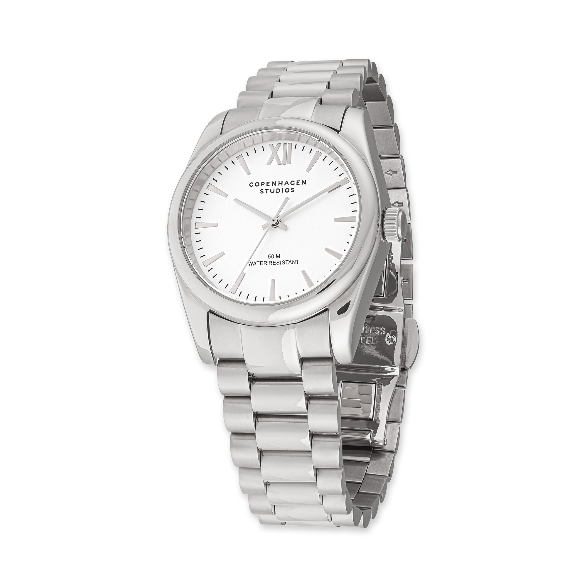 Copenhagen Studios Quarzuhr »Classic Round Watch« Armbanduhr, Damenuhr, Edelstahlarmband, analog