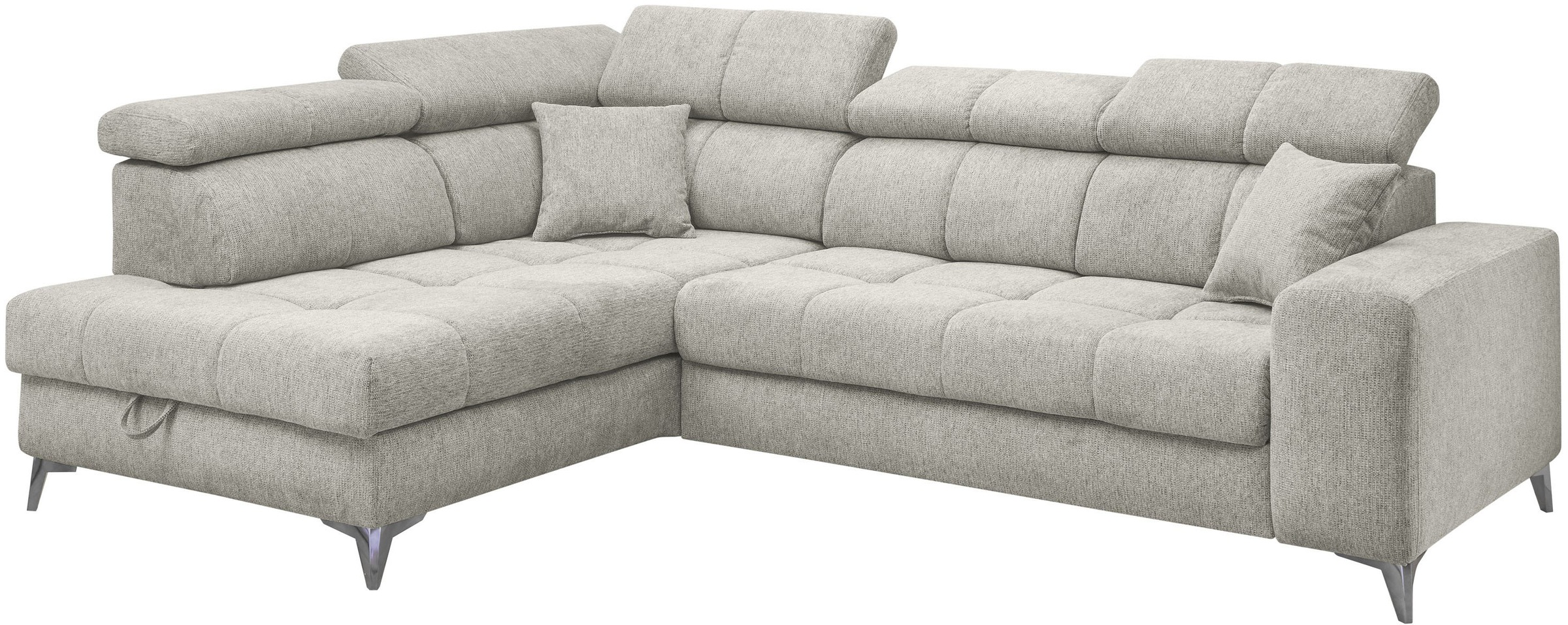 ED EXCITING DESIGN Ecksofa »Sydney L-Form«, mit Bettfunktion, Bettkasten, Kopfteilverstellung & 2 Zierkissen