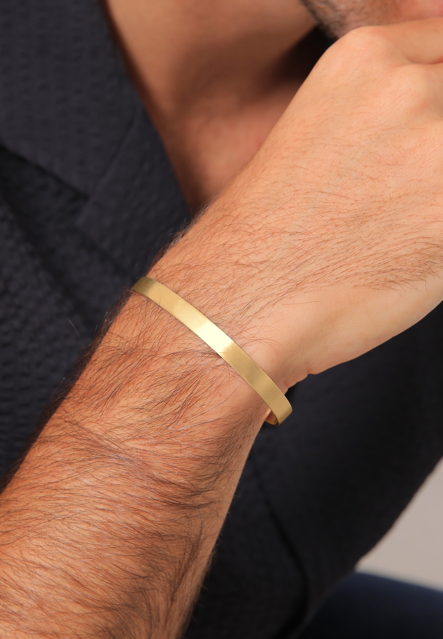 Kuzzoi Armreif »Armband Herren Basic Bangle Matt 925 Silber«