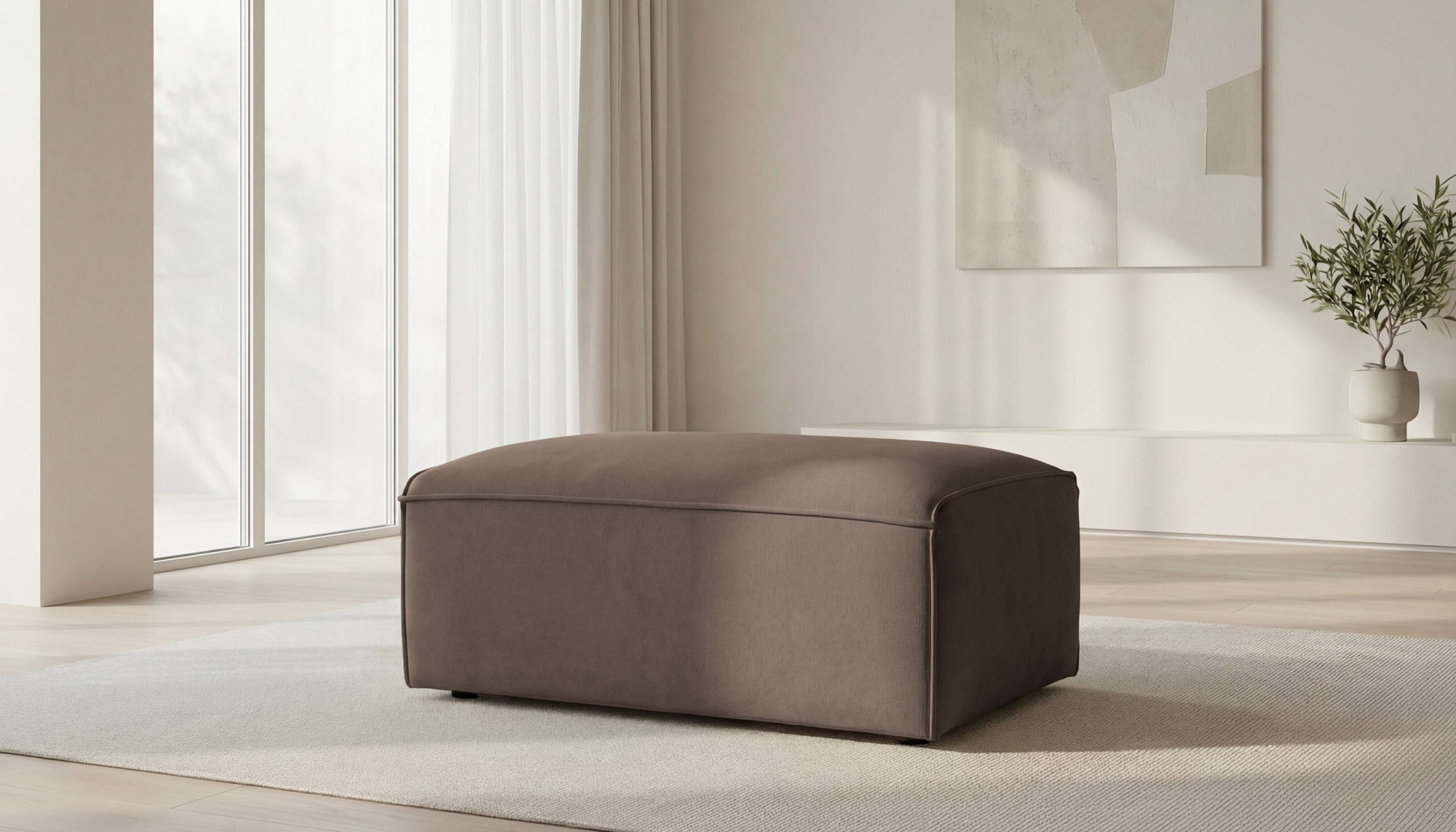OTTO home Polsterhocker »Mittell, Chenille« 102x61 cm, bodentief