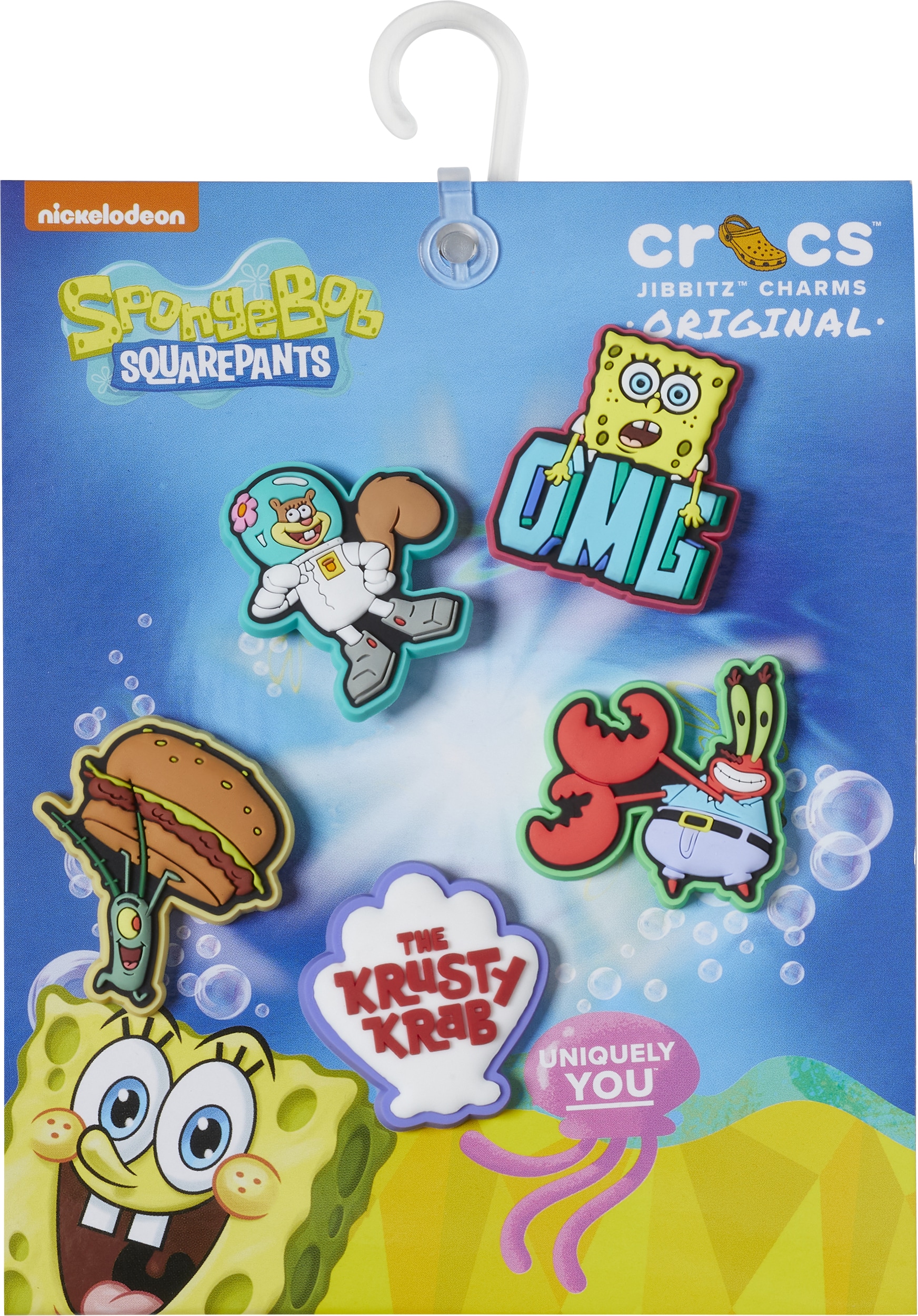 Crocs Schuhanstecker »Jibbitz™ Spongebob«, (Set, 5 tlg., Kein Spielzeug. Nicht für Kinder unter 3 Jahren geeignet), mit verschiedenen Motiven