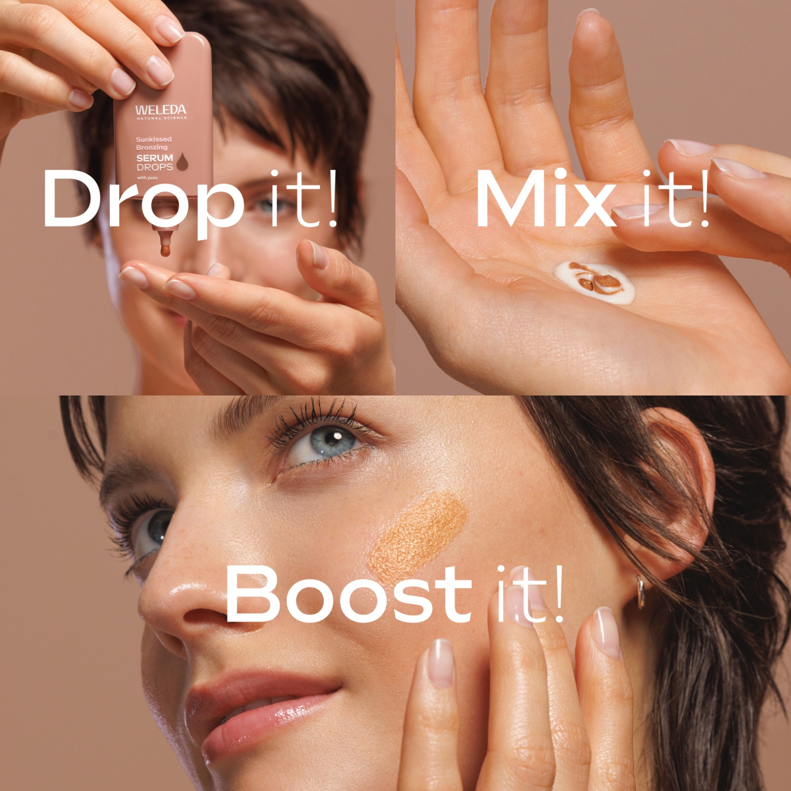 WELEDA Gesichtsserum »Sunkissed Bronzing Serum Drops« für einen sonnengeküssten Glow & Feuchtigkeit – ganz ohne Sonne