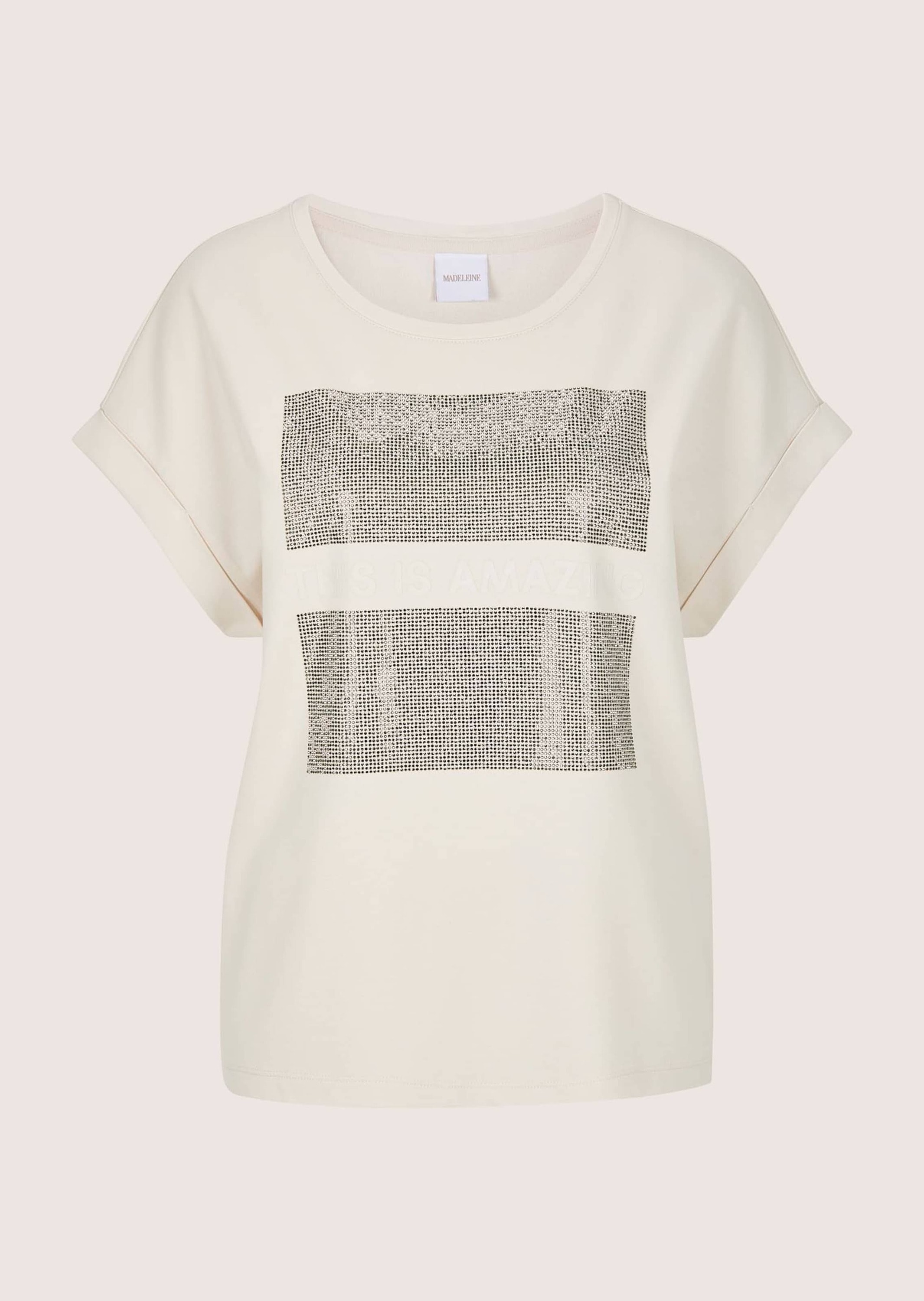 MADELEINE Kurzarmshirt »Shirt Oversized Shirt mit Print, Kurzarm« Motiv mit Strasssteinen