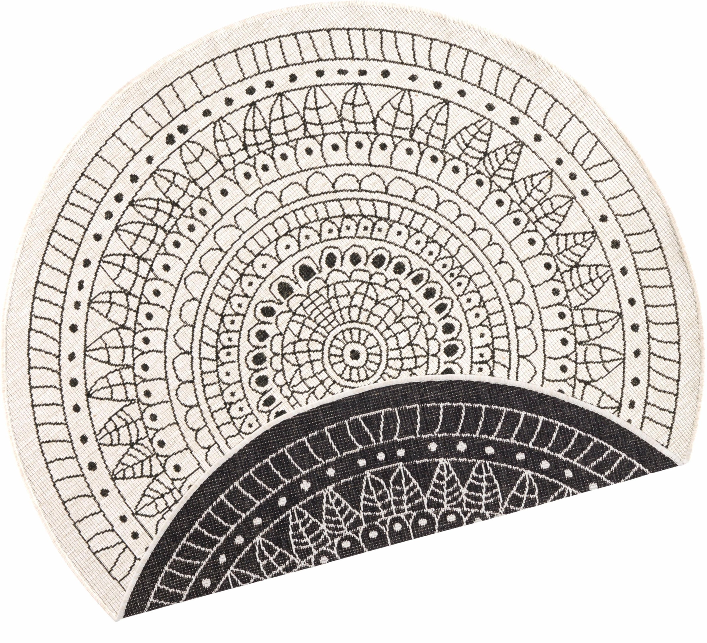 NORTHRUGS Teppich »Porto Wendeteppich«, rund, 5 mm Höhe, In-& Outdoor, Wetterfest, Balkon, Garten, Wohnzimmer, Wasserfest