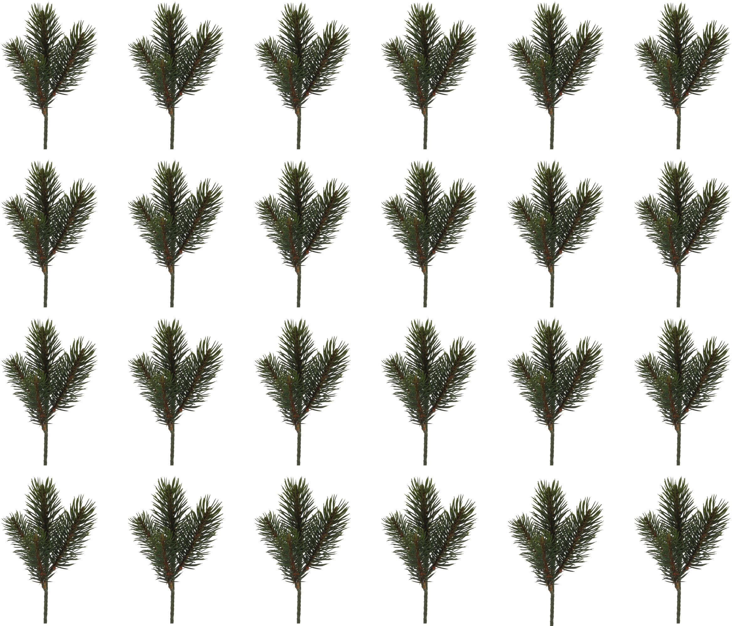 Creativ green Winterliche Kunstpflanze »Weihnachtsdeko«, Zweig benadelt, 24 Stück im Set
