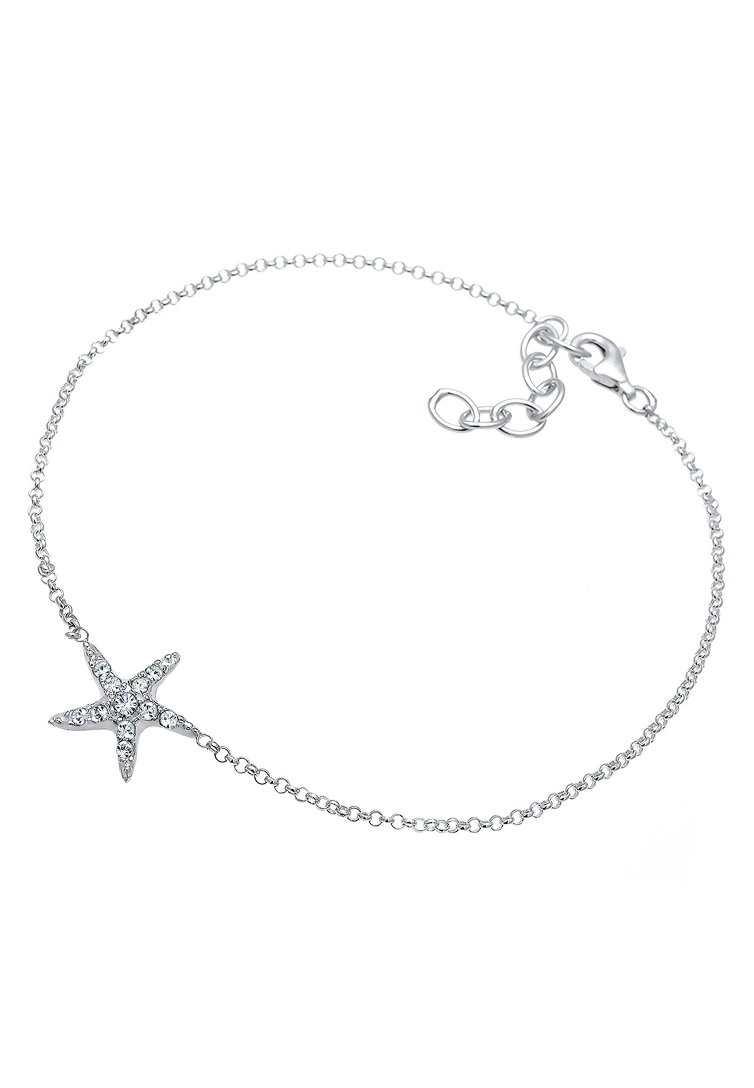 Elli Fußkette »Fußschmuck Seestern Kristalle 925 Silber«