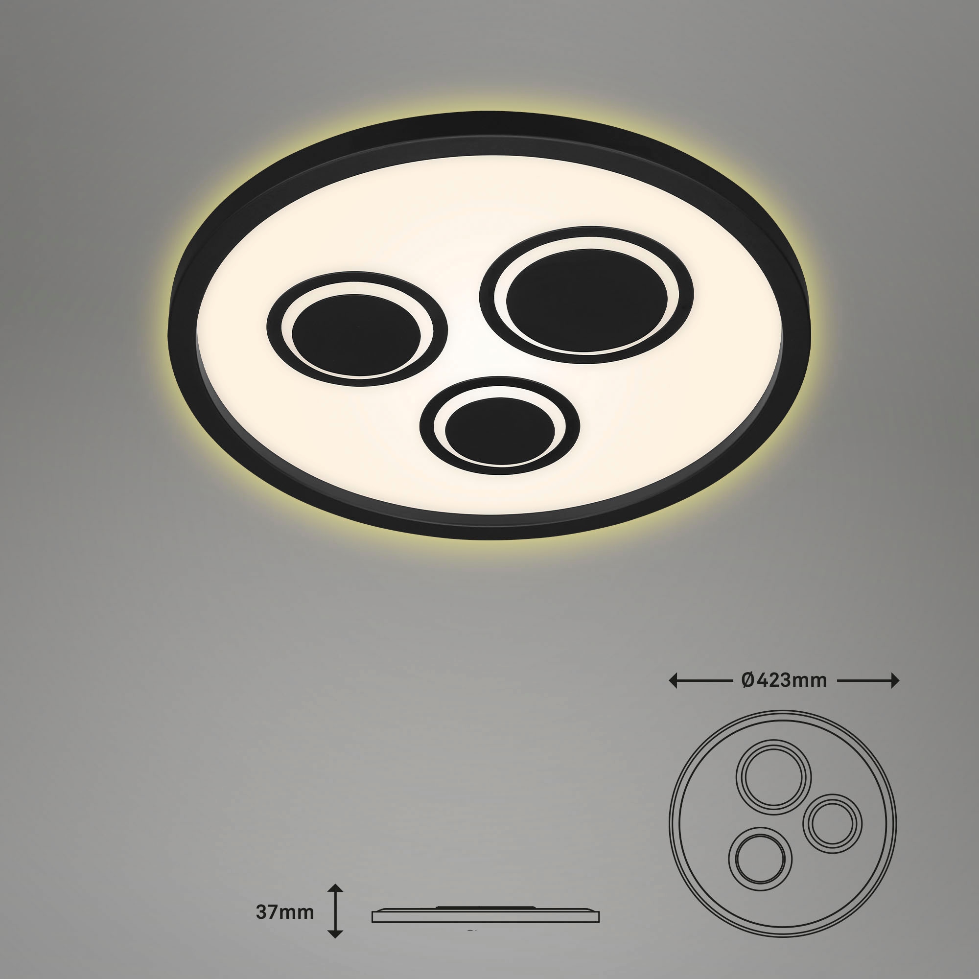 Briloner Leuchten LED Panel-/Deckenleuchten, LED fest integriert, Backlight Effekt