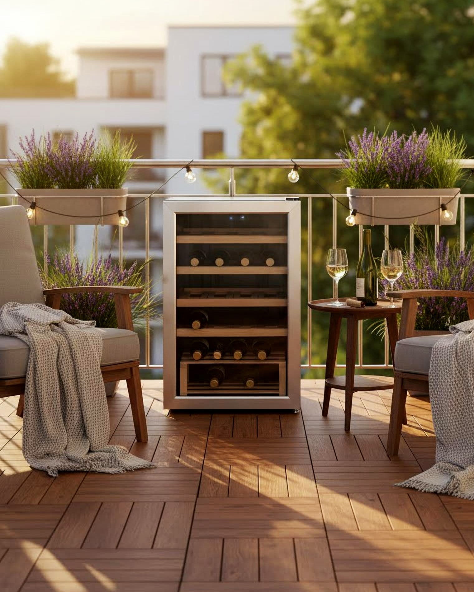 Hanseatic Weinkühlschrank »HWC20FCBH-2,« für 20 Stk. Standardflaschen á 075l mit digitaler Temperaturanzeige, LED Beleuchtung