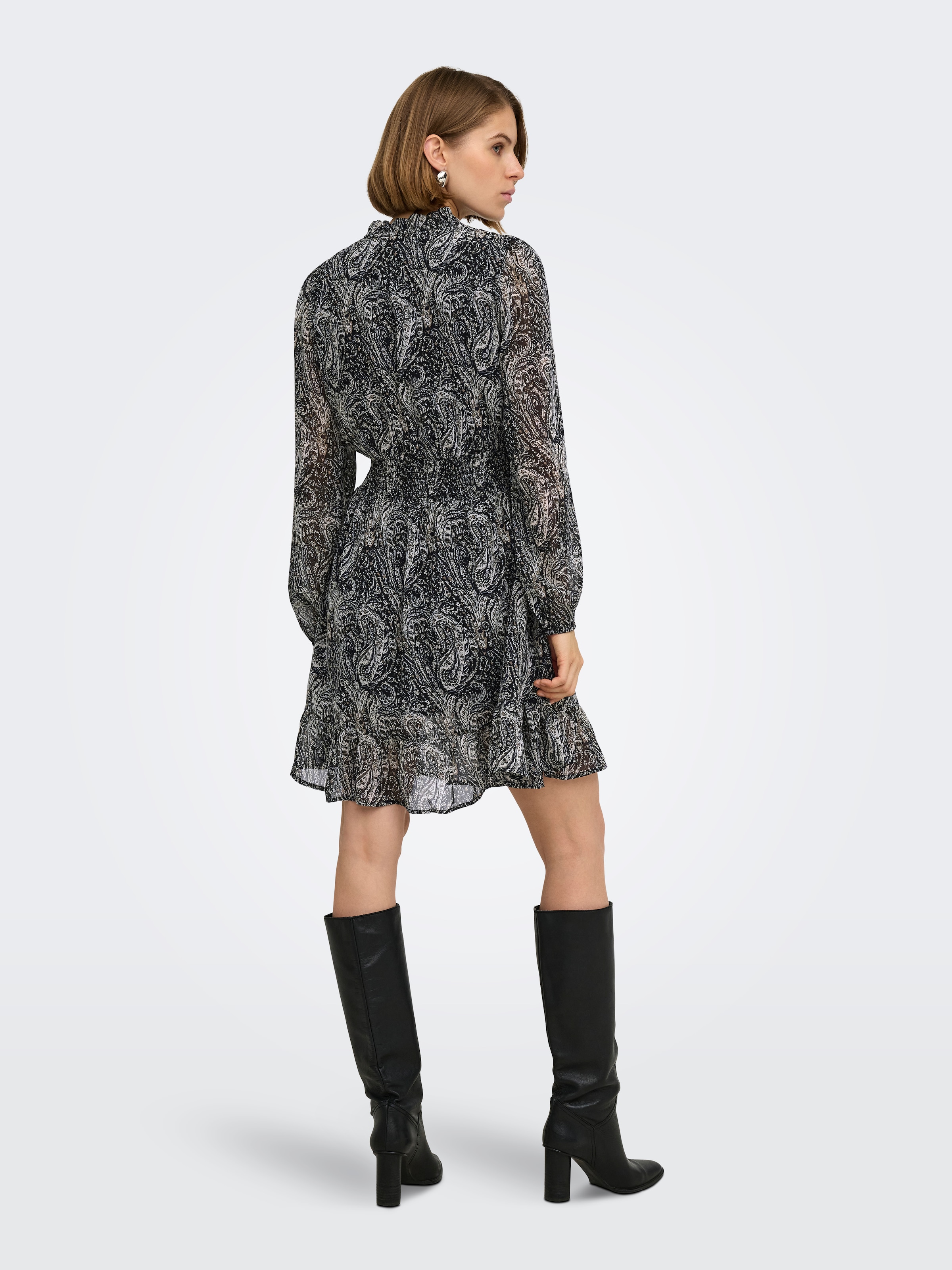 ONLY Chiffonkleid »ONLCAROLINE L/S SHORT DRESS WVN NOOS« Polyester