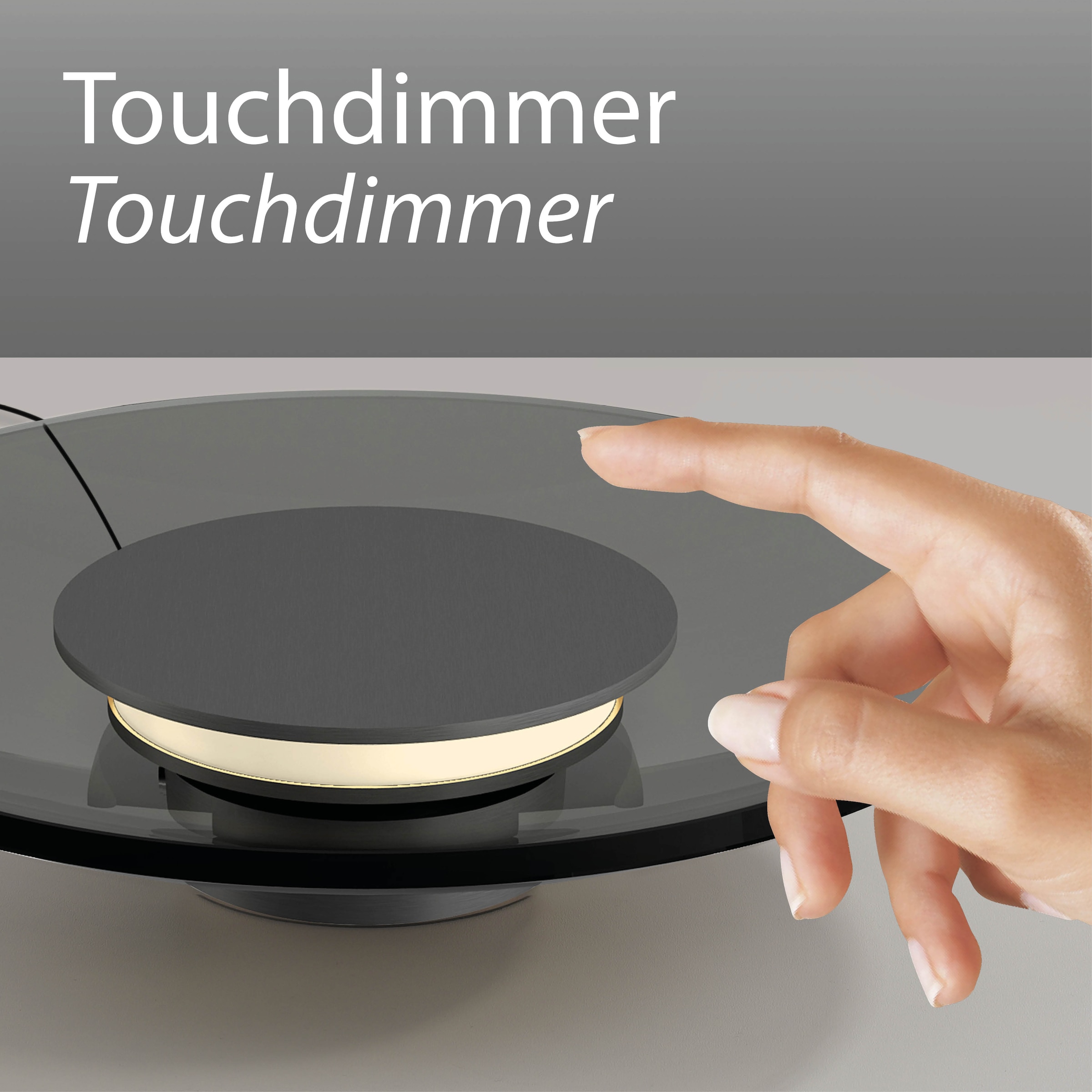 Neuhaus PURE LED Tischleuchte »PURE Moon« LED-Board 1 Stk. Warmweiß Stufenloses dimmen per Touchdimmer, Rauchglas
