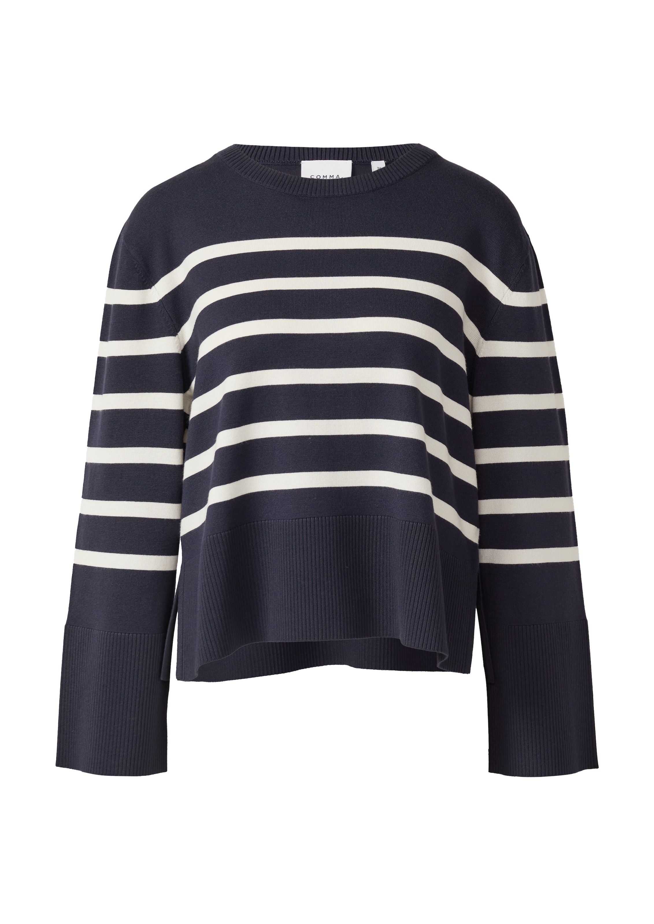 Comma Strickpullover geringelt, Rundhals