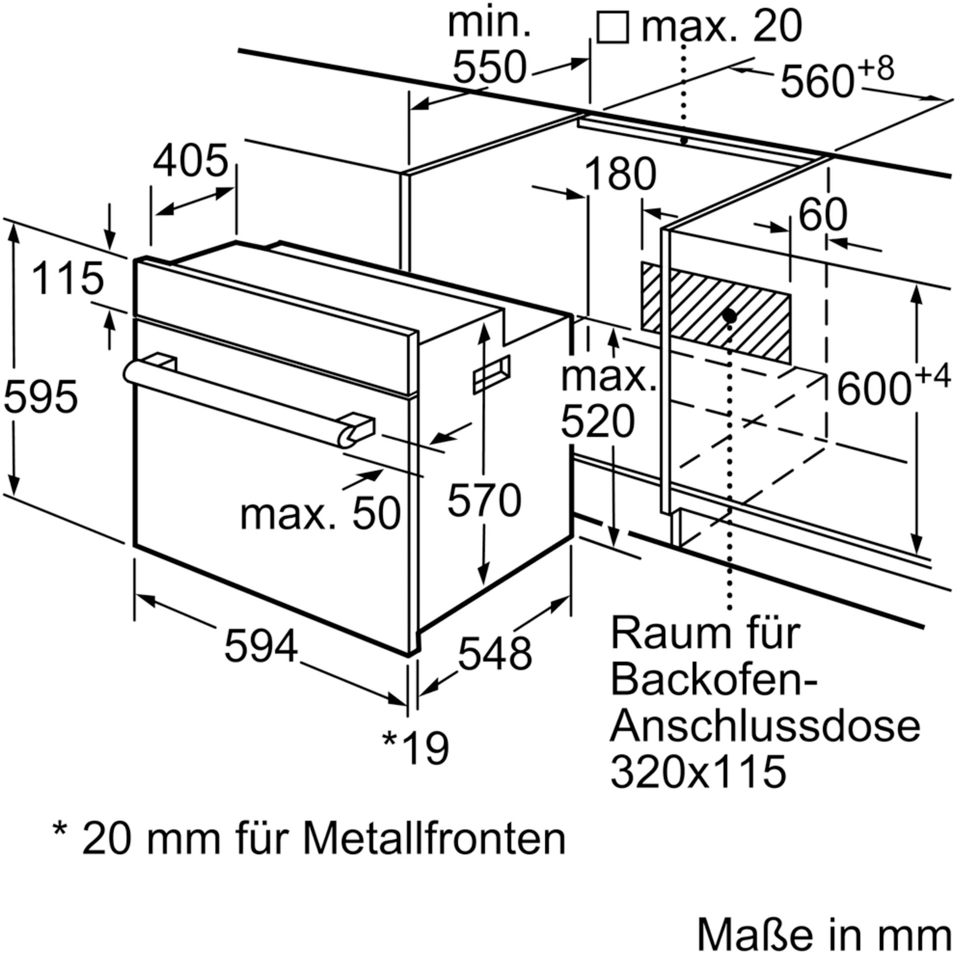 BOSCH Backofen-Set »HBF133BR0«, mit Teleskopauszug nachrüstbar, ecoClean Direct