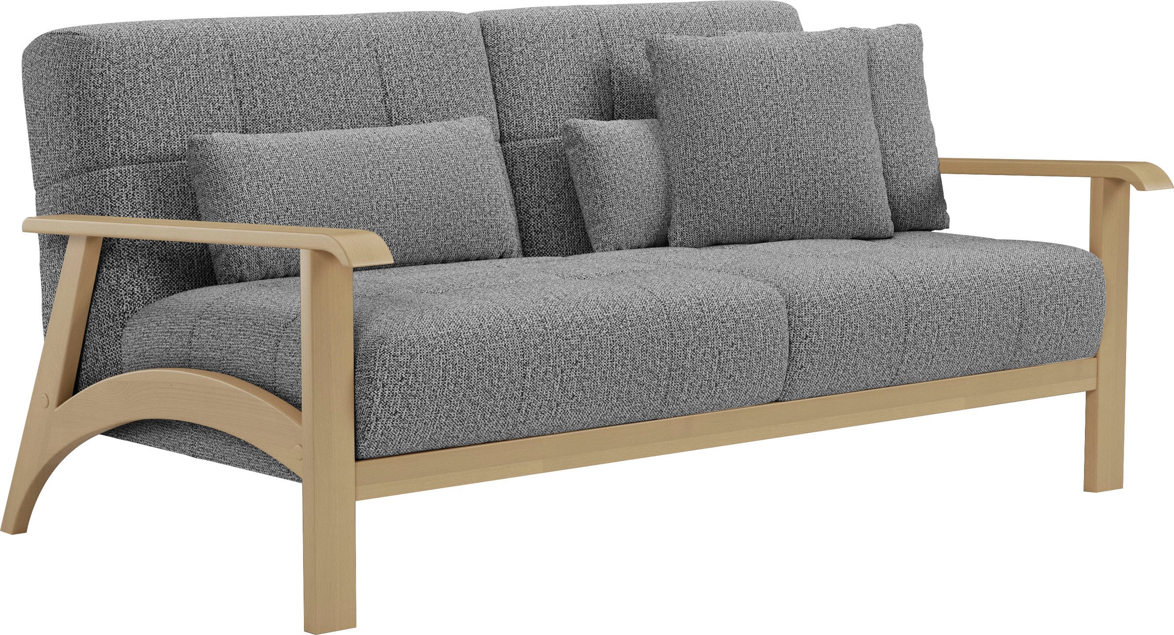 sit&more 2,5-Sitzer »Billund«, Armlehnen aus Buchenholz in natur, verschiedene Bezüge und Farben