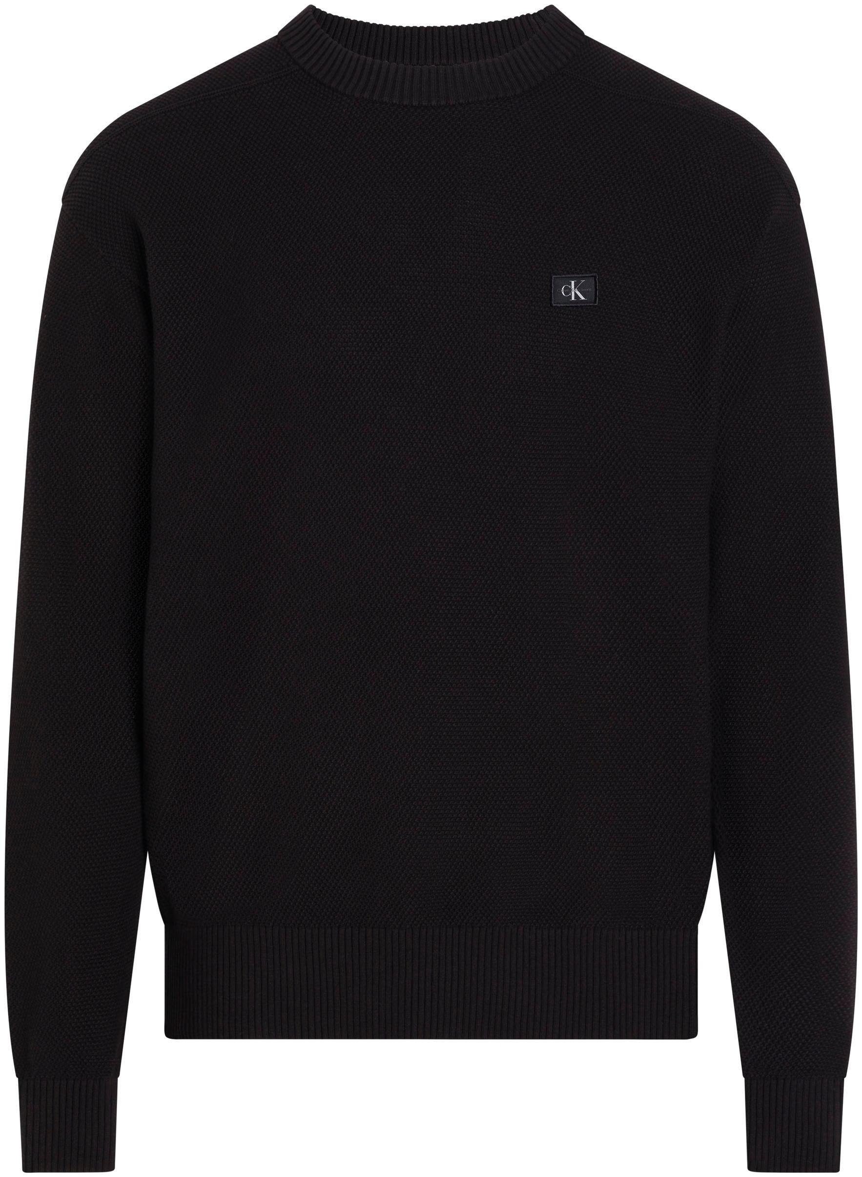 Calvin Klein Jeans Rundhalspullover »CASUAL TEXTURE SWEATER«, Logostickerei, Rundhals