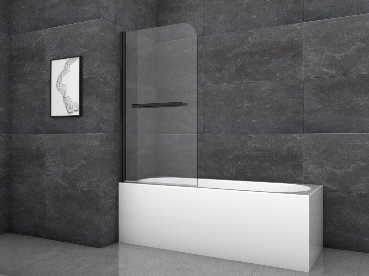 Marwell Walk-in-Dusche »Black Vital 1« mit integriertem Handtuchhalter