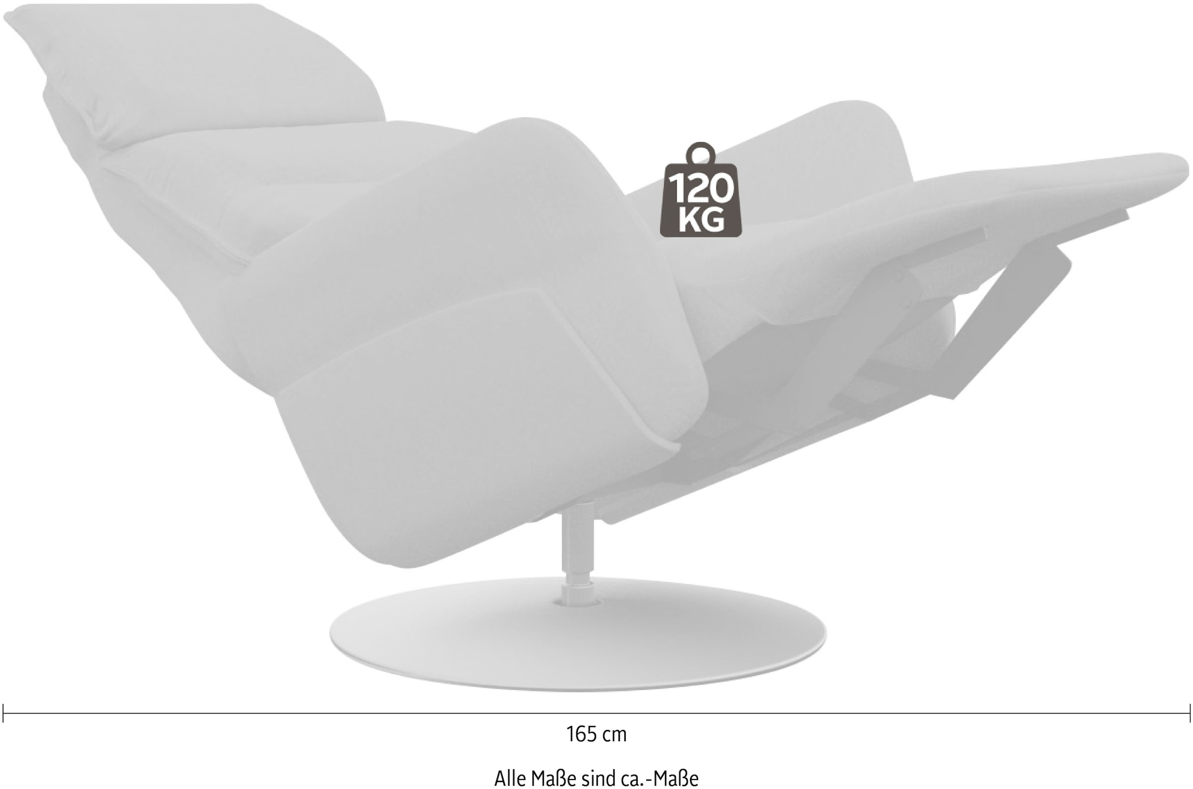 alina Relaxsessel »Thimo« in Größe M, Liegefläche 180cm, verstellbar, optional mit Aufstehhilfe