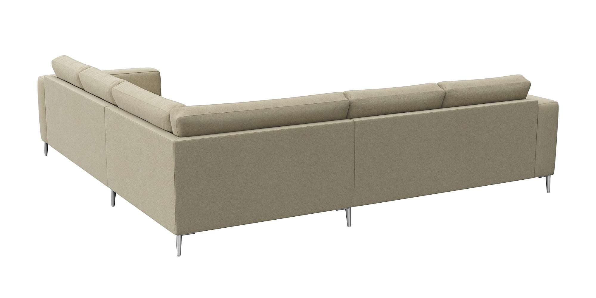 FLEXLUX Ecksofa »Fiore, gleichschenklig, super Sitzkomfort durch Kaltschaum im Sitz« breite Armlehnen, Füße Alu
