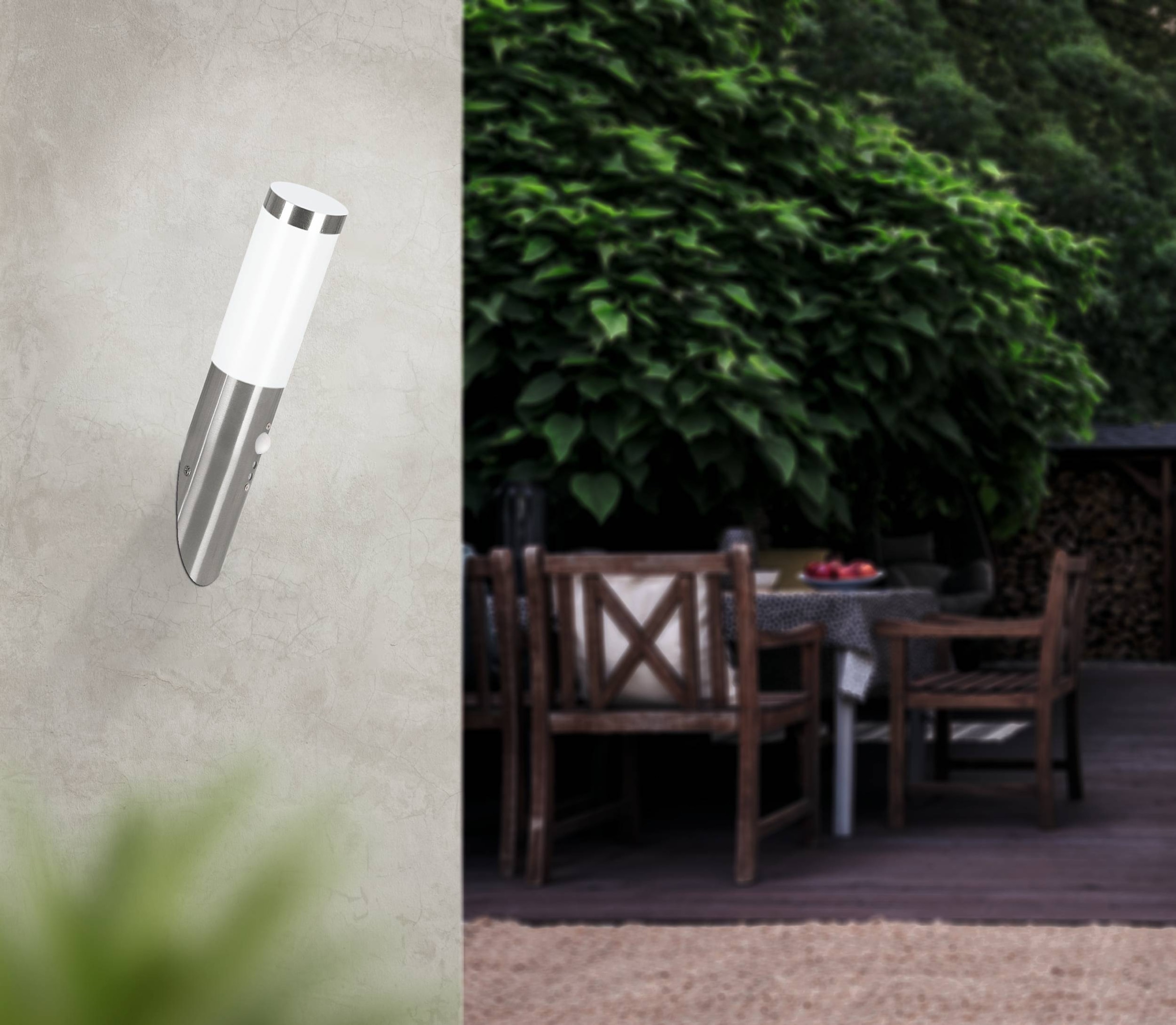 EGLO Wandleuchte »Helsinki Wandlampe, Edelstahl, Außenlampe, Edelstahl, E27, IP44, Lampe« E27 1 Stk. Wand-/Deckenleuchte - H42,5 x Ø7,5 x AL16,5cm - edelstahl