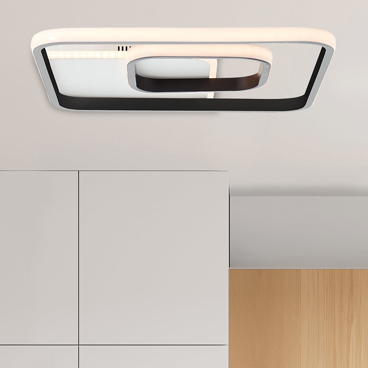 Brilliant LED Deckenleuchte »Merapi« LED-Modul 1 Stk. Warmweiß 41 x 41 cm, 3600 lm, warmweißes Licht, Metall/Kunststoff, weiß/schwarz