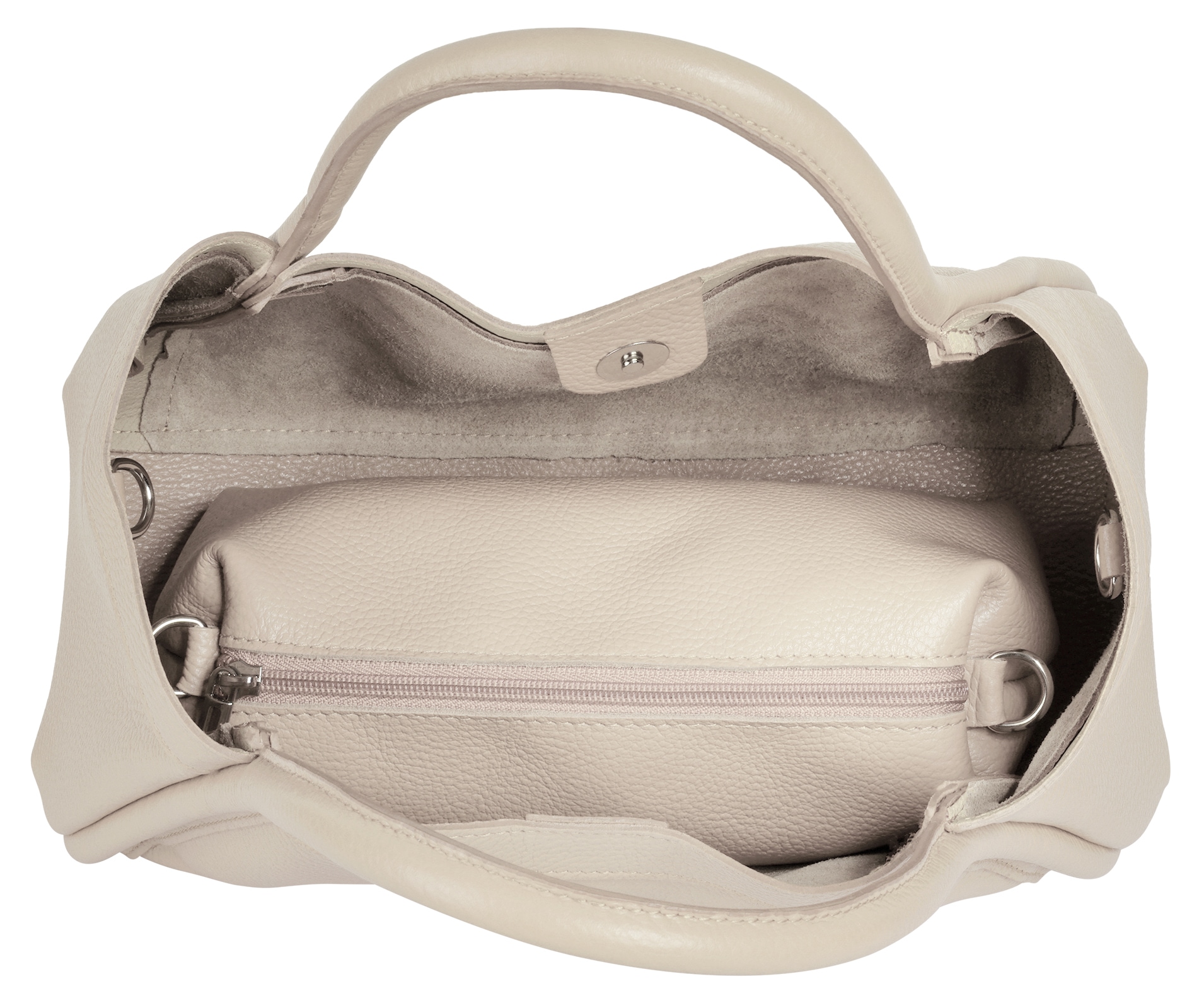 Cluty Henkeltasche »2 in 1«, echt Leder, Made in Italy