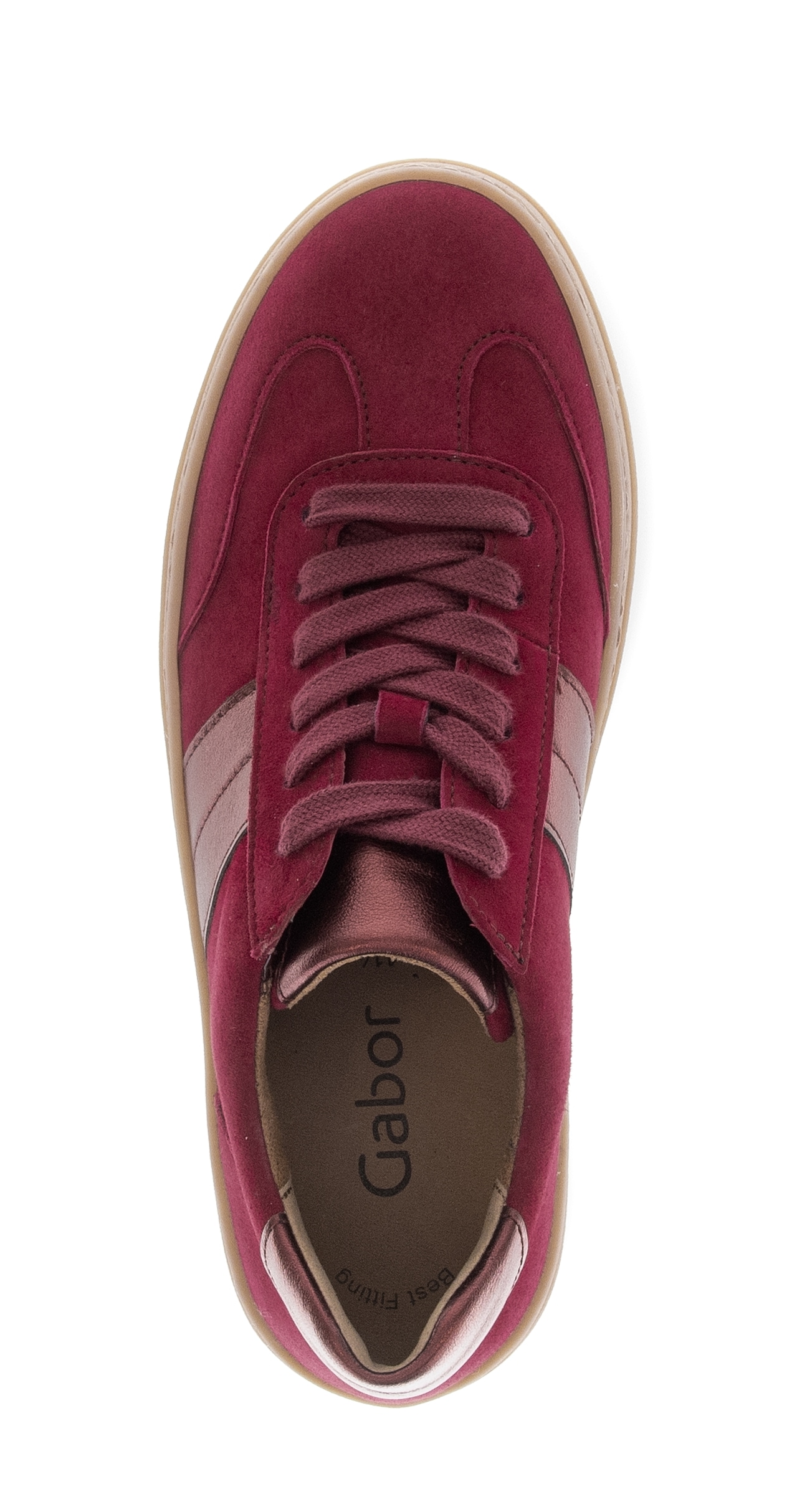 Gabor Plateausneaker  , Schnürschuh, Freizeitschuh, Halbschuh mit Besatz in Metallicoptik