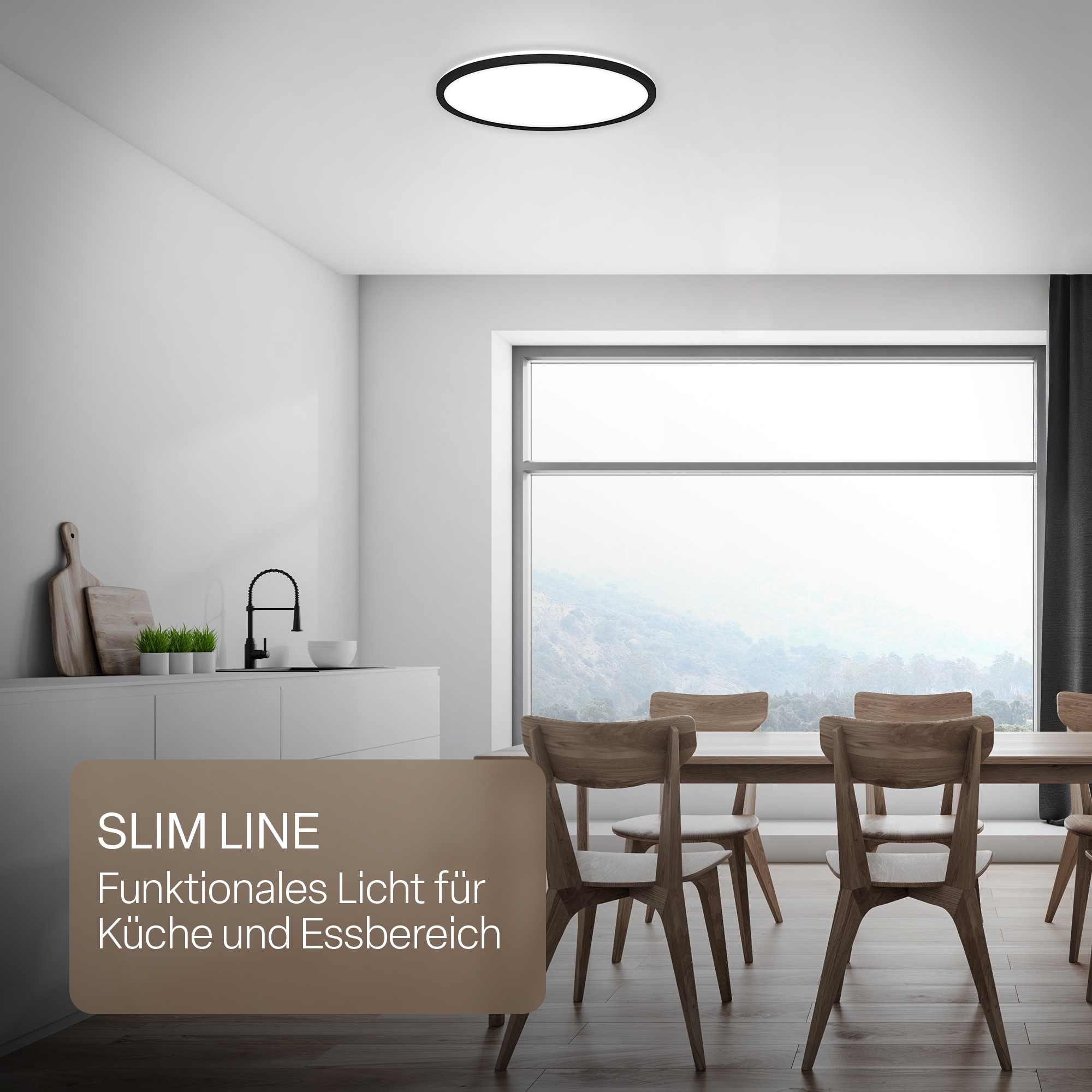 B.K.Licht LED Panel »SHALLOW« LED-Board 1 Stk. Neutralweiß 42x3 cm, Badlampe, Badezimmer, Küche, Wohnzimmer
