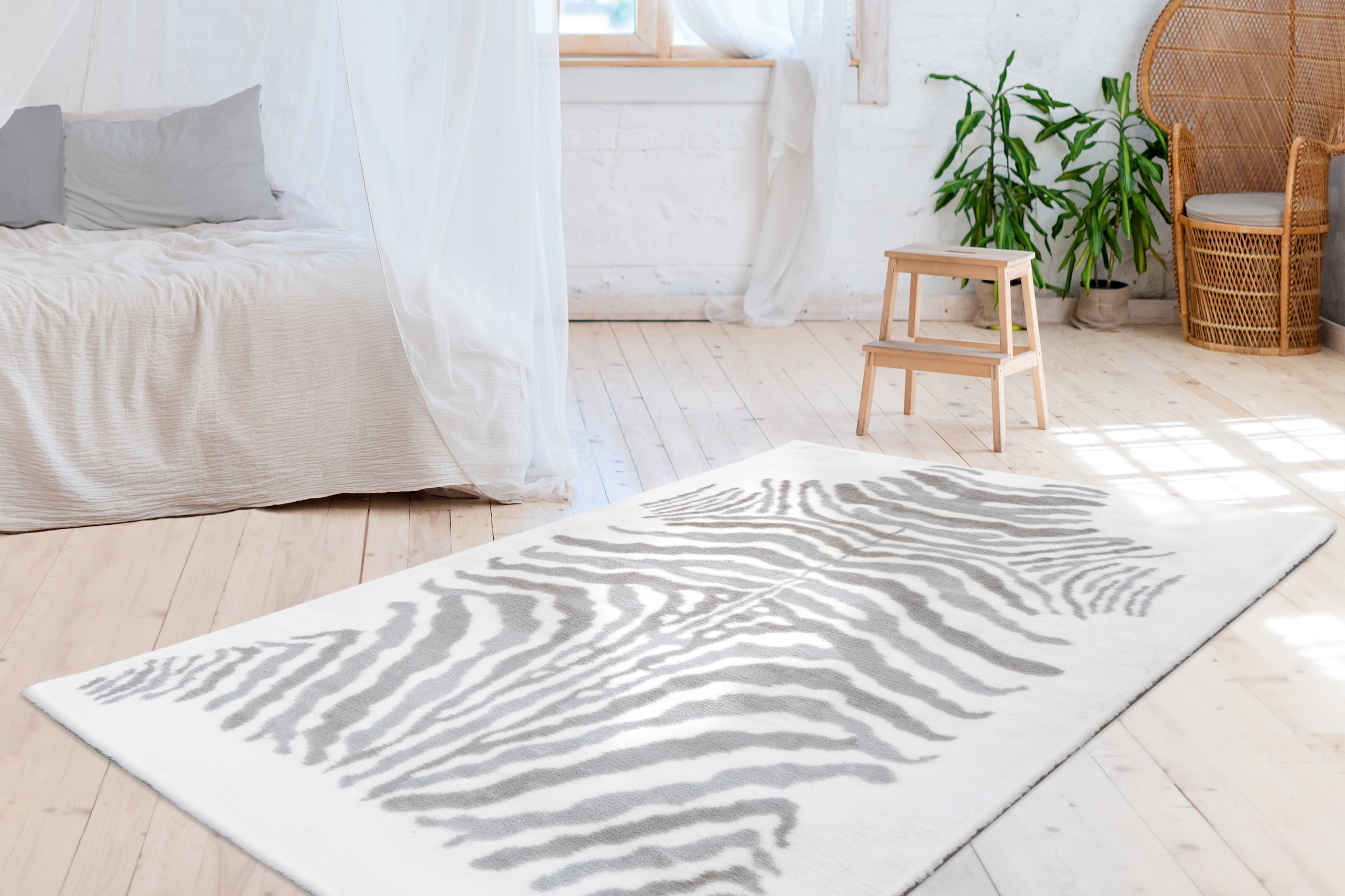 Arte Espina Teppich »Rabbit Animal 400« rechteckig 30 mm Höhe Kuscheliger Hochflorteppich, per Hand getuftet, mit Baumwollrücken