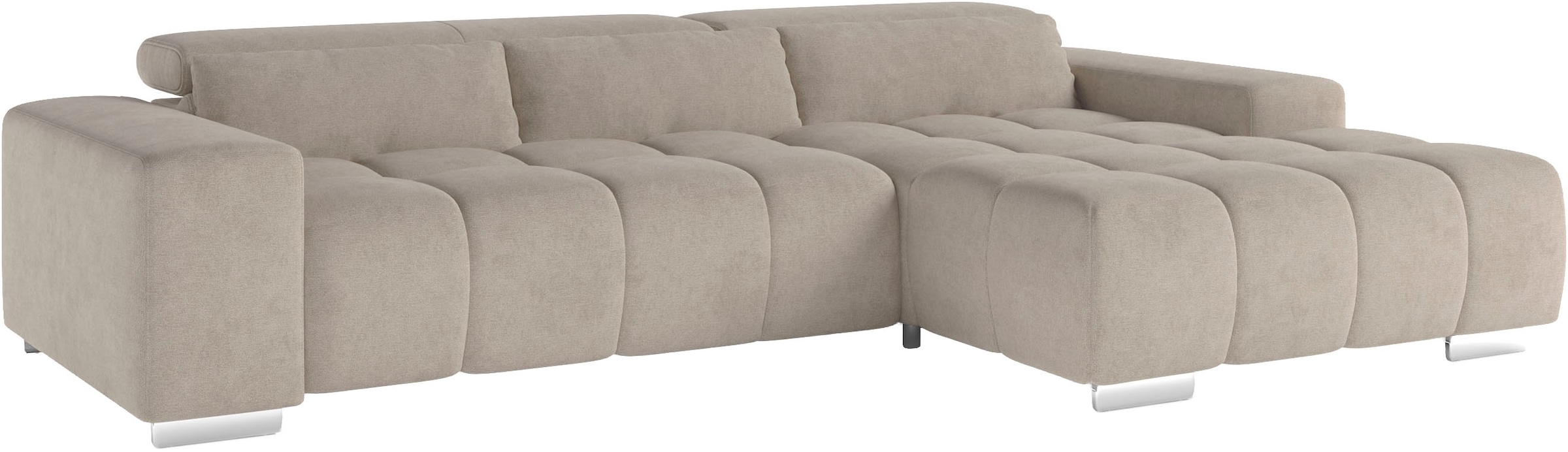 COTTA Ecksofa »Orion L-Form« mit 2x Kopfteilverstellung & 3 Nierenkissen