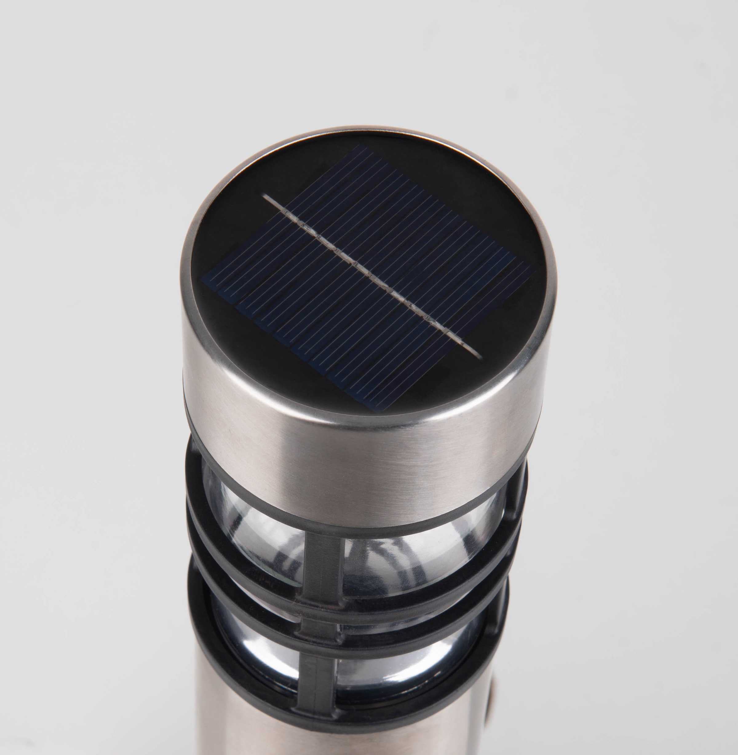 näve LED Solarleuchte »Bobby« LED-Modul 1 Stk. Warmweiß 3er Set, Dämmerungssensor, Schiebeschalter, Höhe 42cm, Edelstahl, IP44