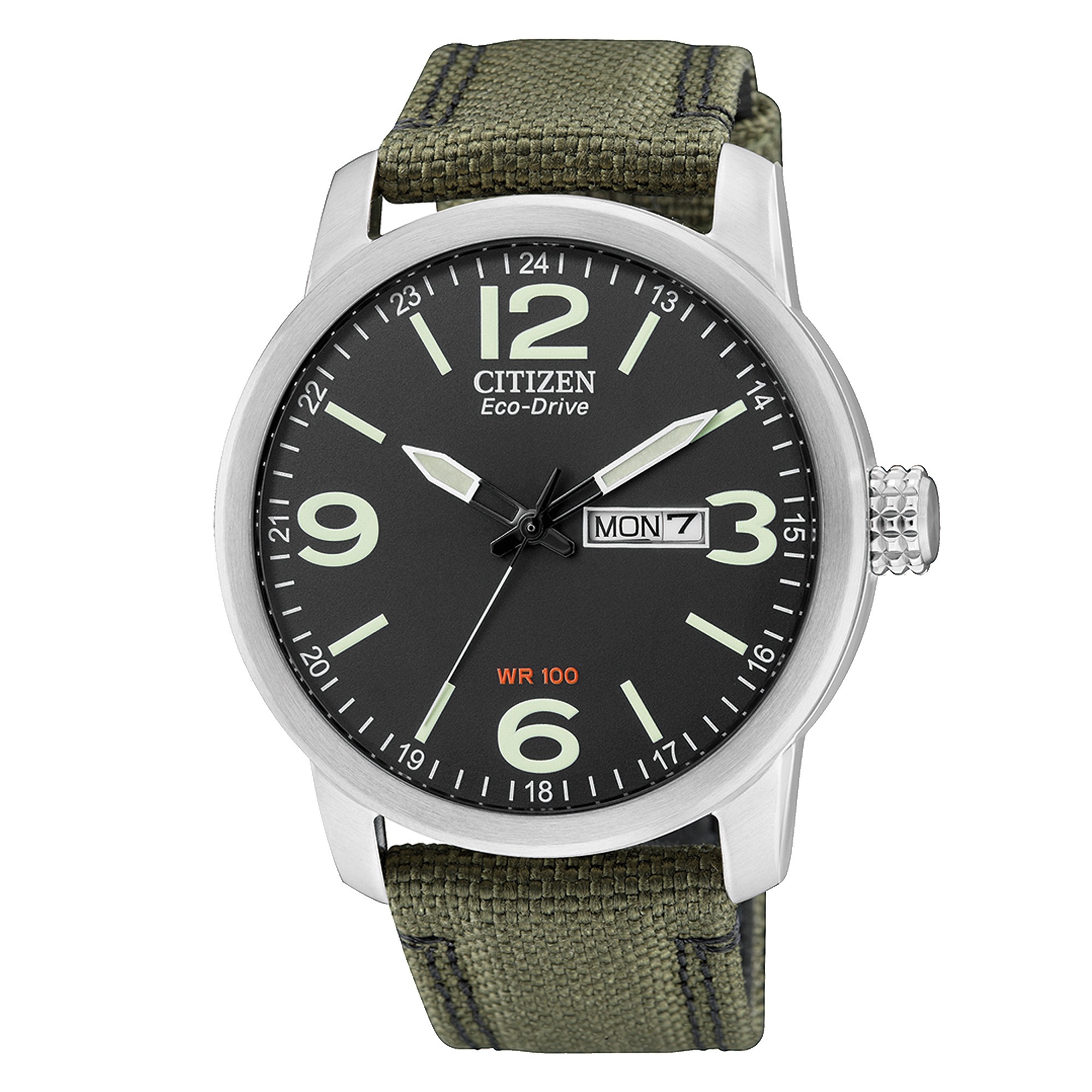 Citizen Solaruhr Armbanduhr, Herrenuhr, Datum, Textilarmband