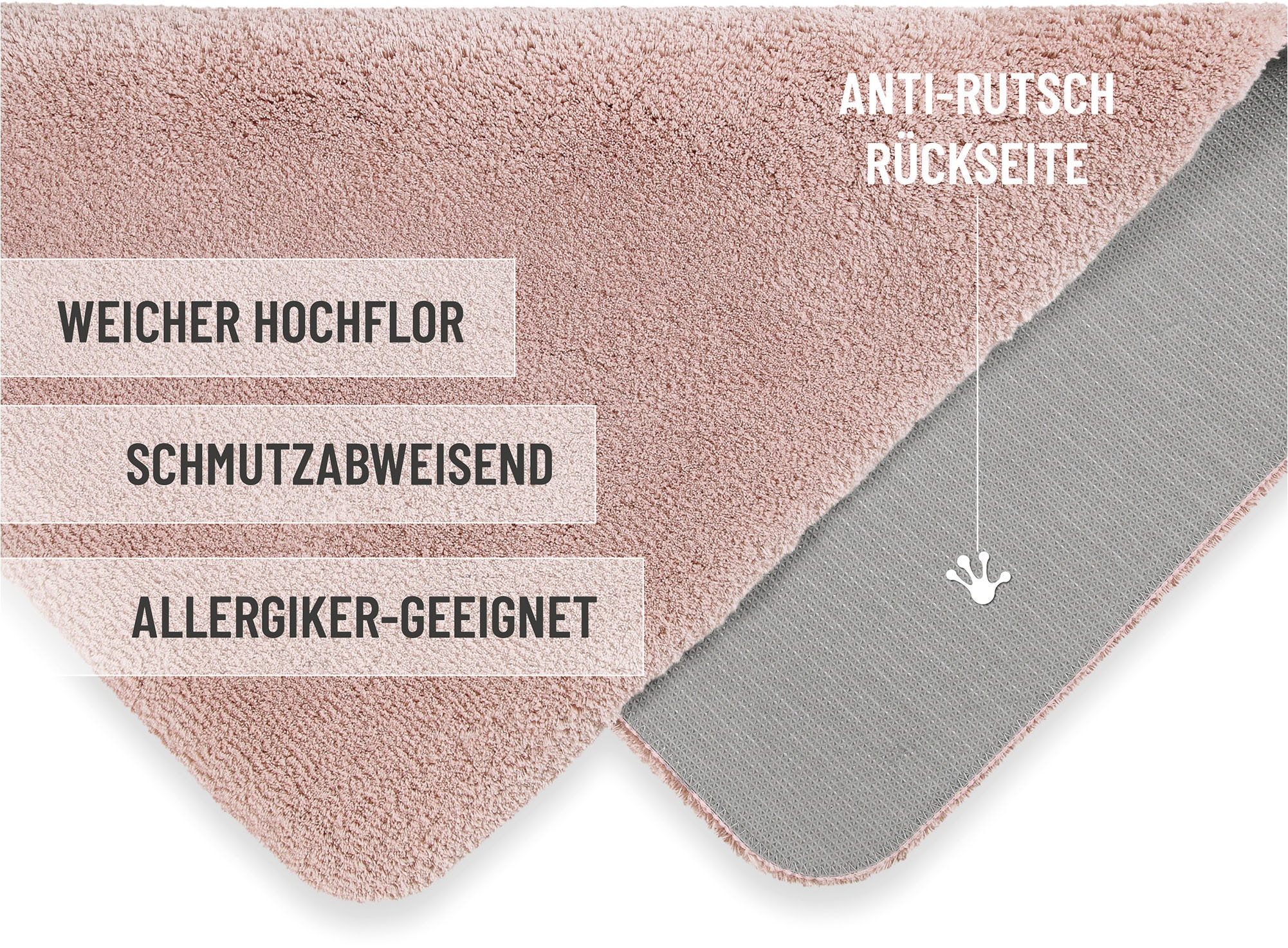 Homie Living »Porto Azzurro« Höhe 30 mm rutschhemmend beschichtet fußbodenheizungsgeeignet | schnell trocknend Badteppich, uni, rechteckig & rund, waschbar, Badezimmerteppich