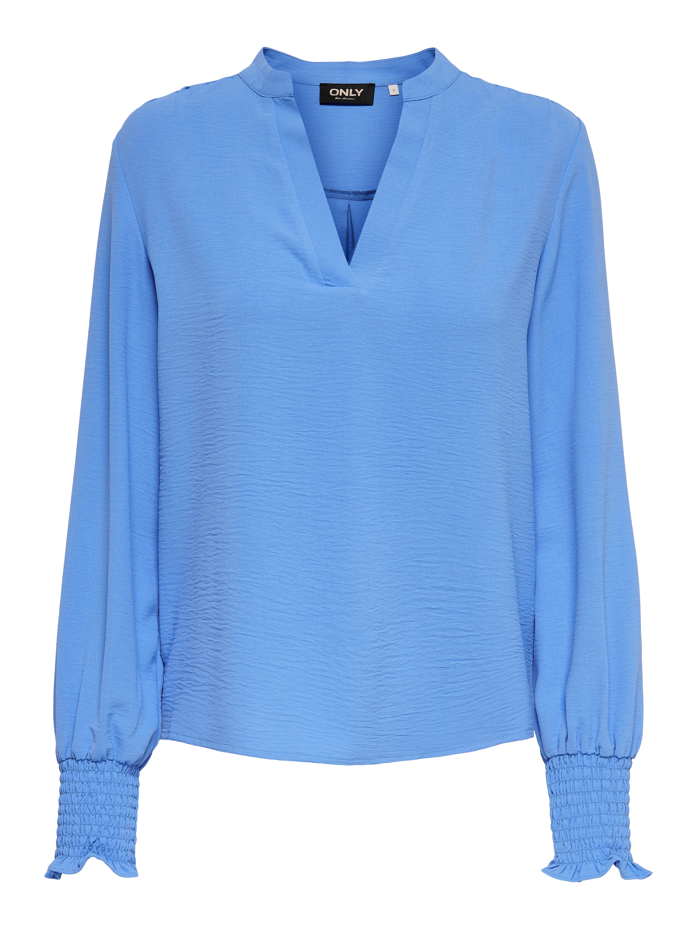 ONLY Blusenshirt »ONLMETTE V-NECK LS SMOCK TOP NOOS WVN« Kunstfaser, regular fit