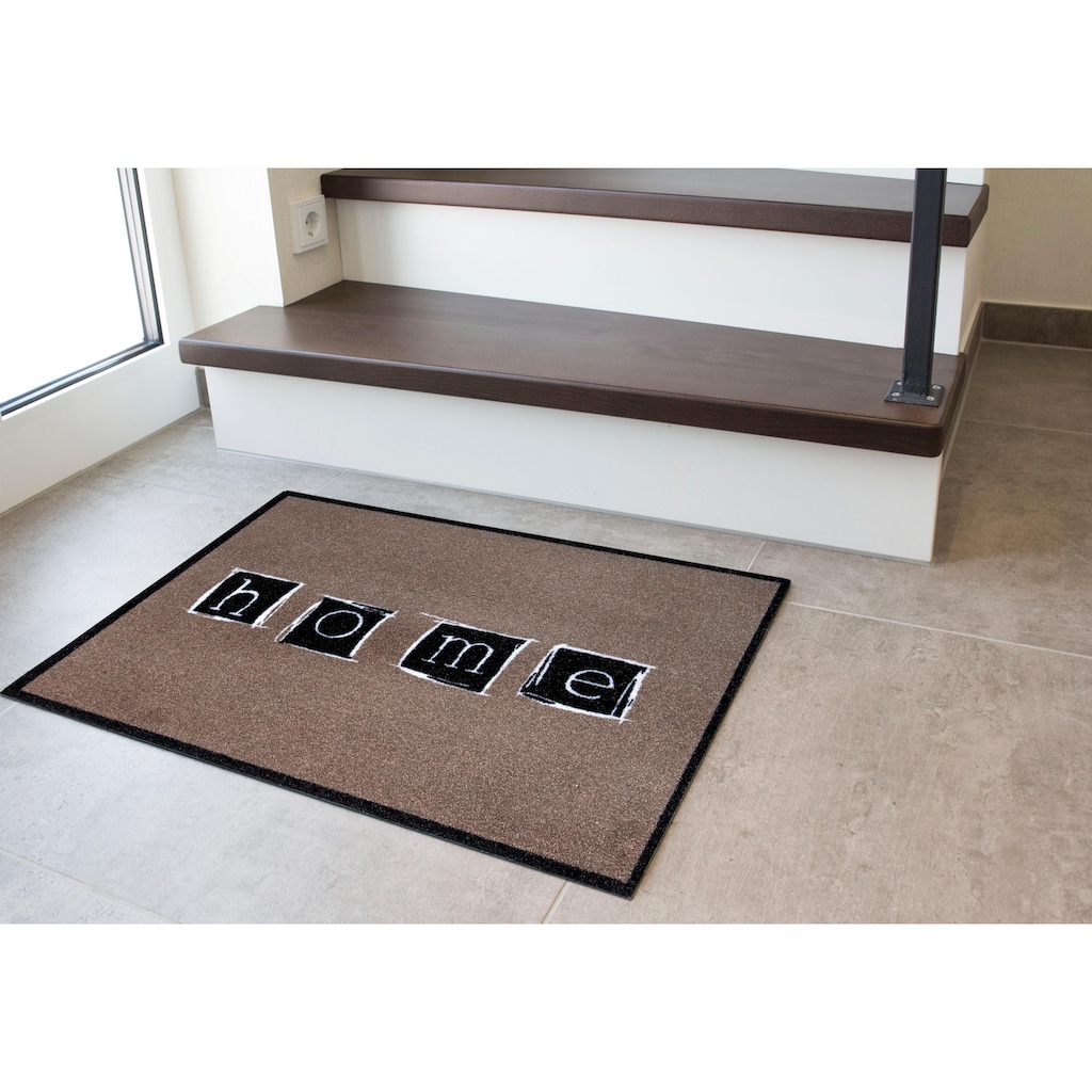 Andiamo Fußmatte »Cellini, Home«, rechteckig, 5 mm Höhe, Schmutzfangmatte, mit Spruch, In- und Outdoor geeignet, waschbar