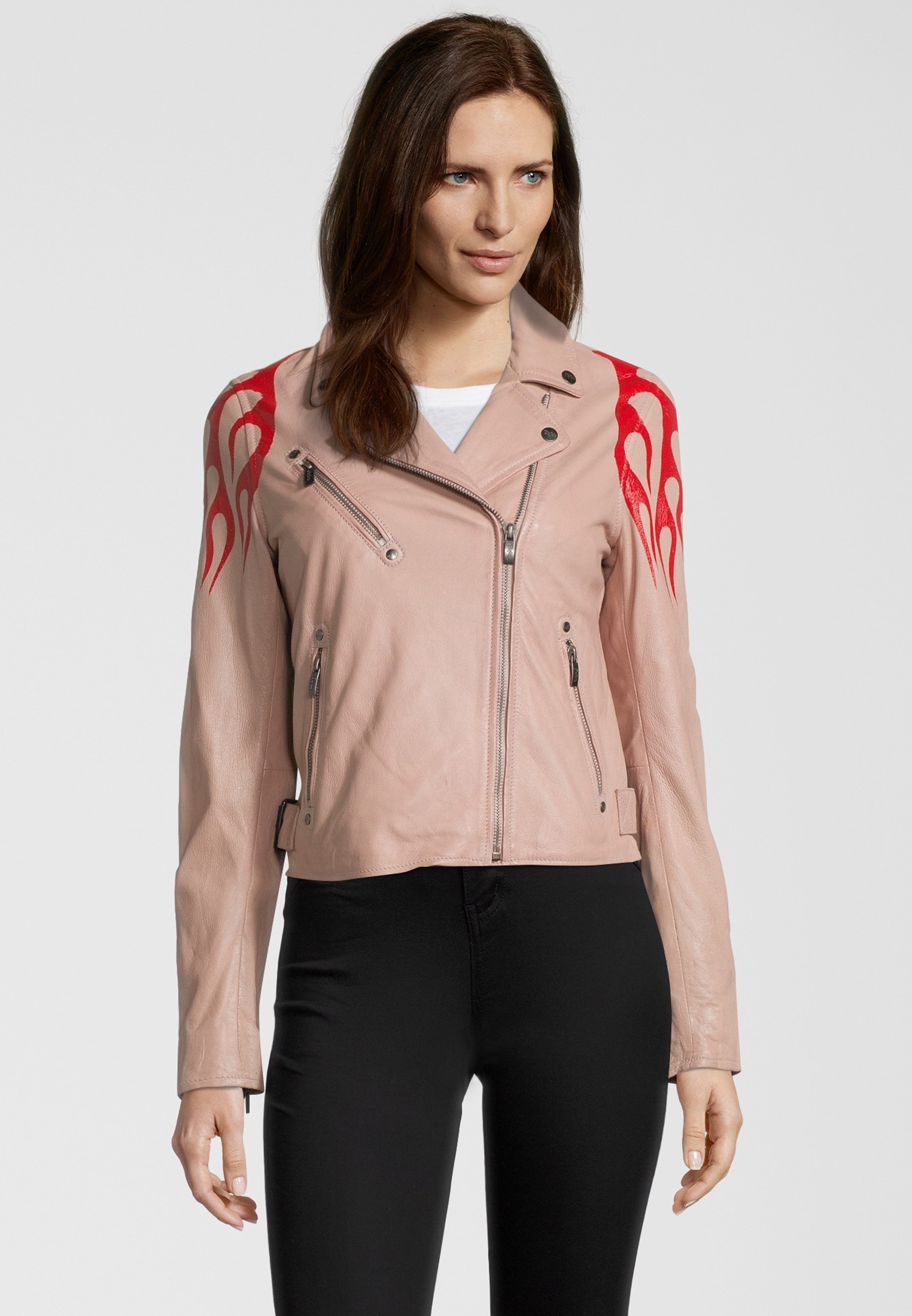 Buffalo Lederjacke »BE Hot«, mit Ziernähten