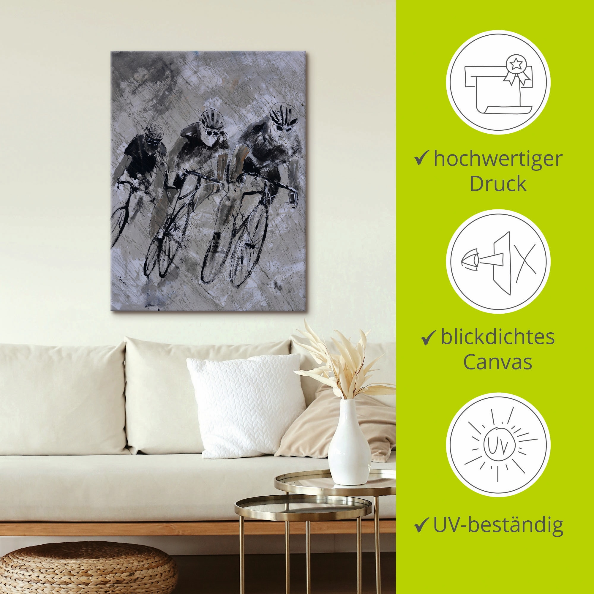 Artland Wandbild »Fahrrad fahren im Regen« Fahrräder 1 Stk. tlg. als Alubild, Outdoorbild, Leinwandbild, Poster in verschied. Größen