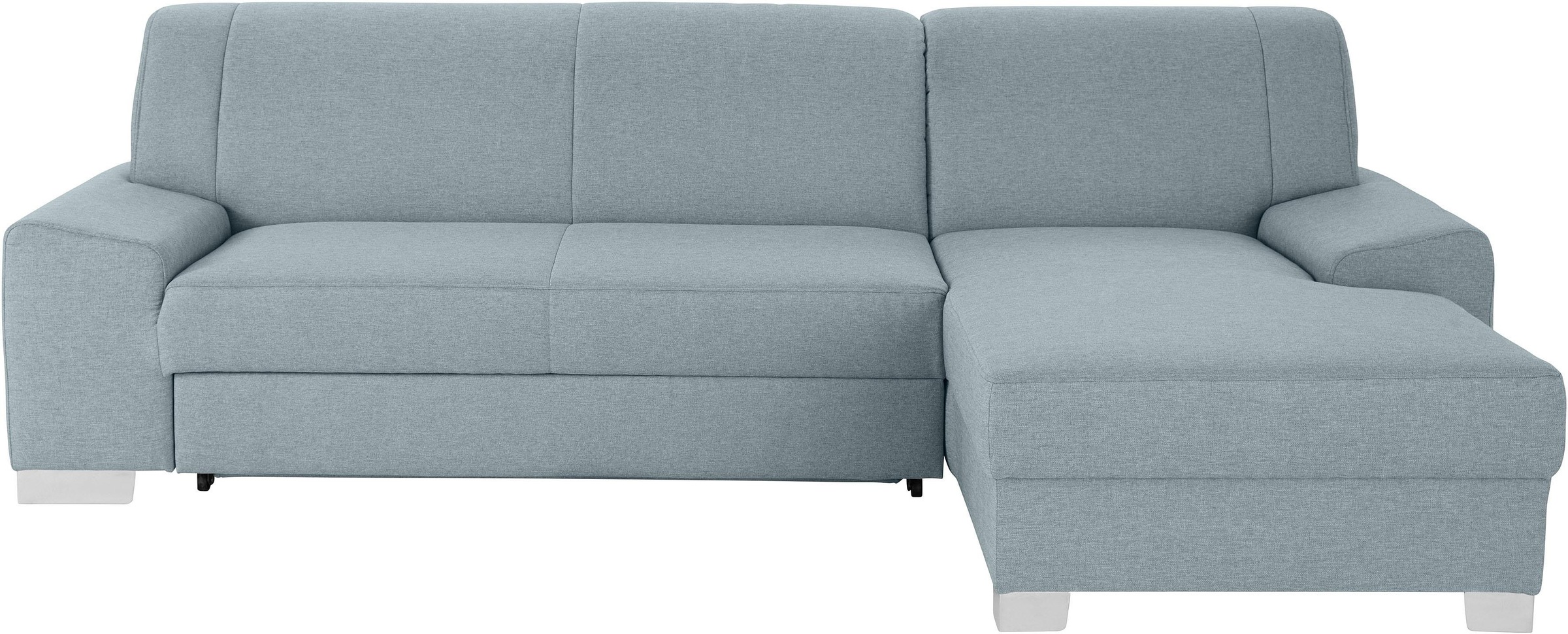 DOMO collection Ecksofa »Anzio L-Form, whlw. Bettfunktion, Federkern, hochwertig, Breite 271 cm«, Ohne Bettfunktion, Recamiere rechts, Struktur fein, mint