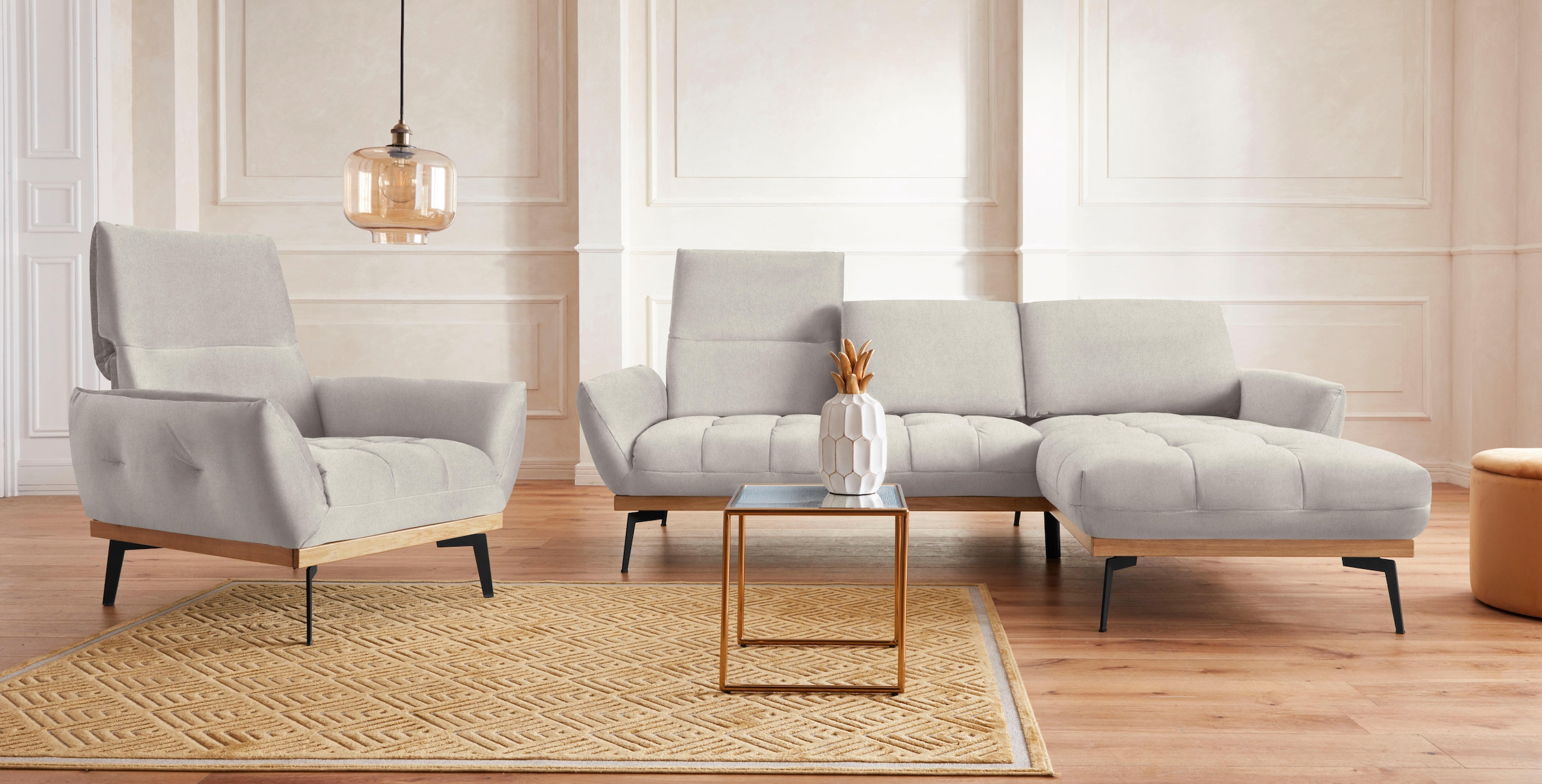 exxpo - sofa fashion Sessel »Palic, Loungesessel mit Rückenverstellung, hoher Entspannungskomfort« inklusive Rückenverstellung. Vom Sessel zum Hochlehner. Relaxsessel