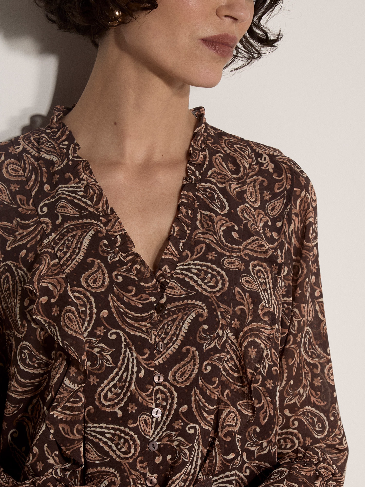 Apricot Rüschenbluse »Chiffonbluse« mit Paisleydruck