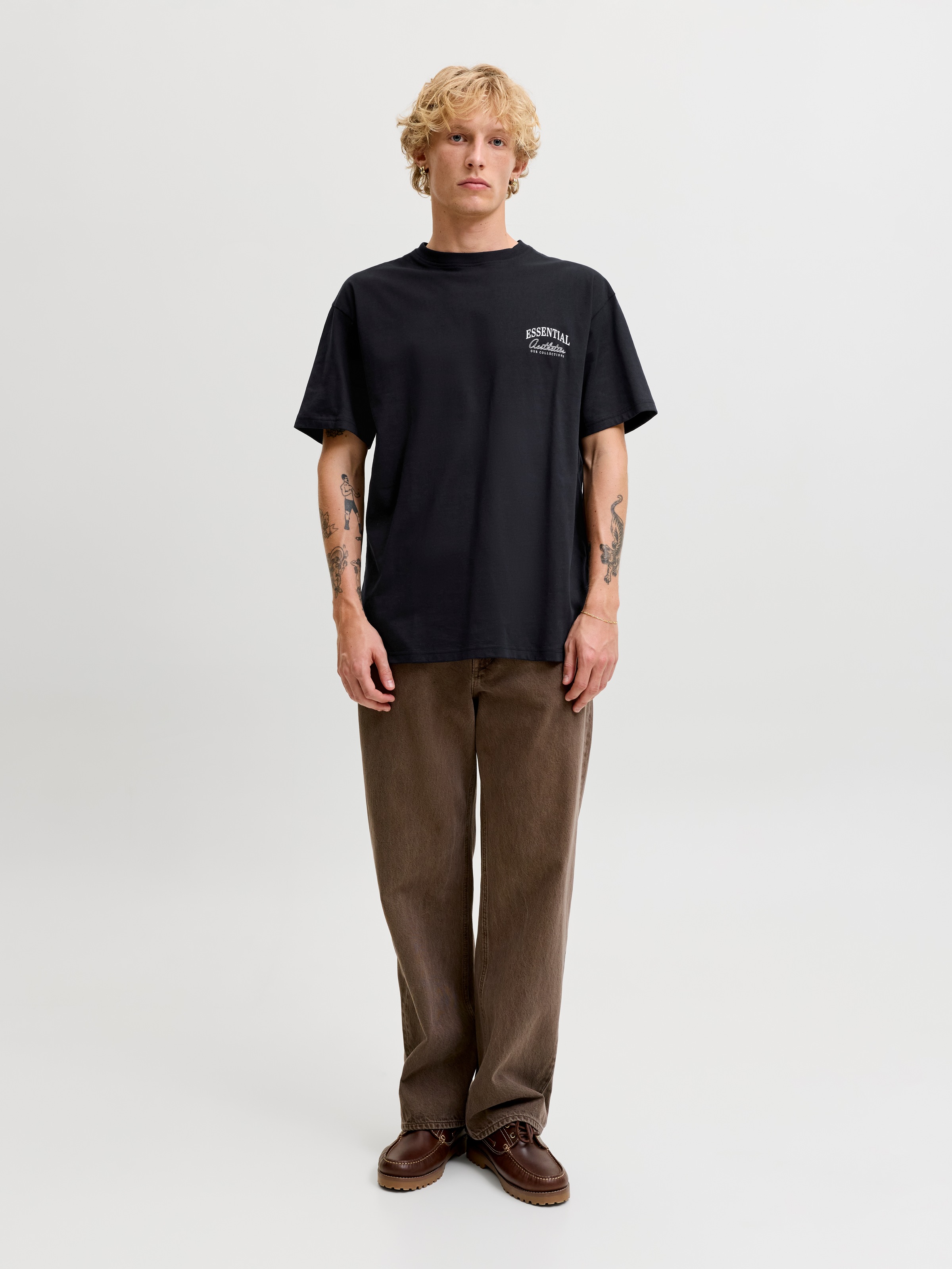 Jack & Jones Rundhalsshirt »JJEORGANIC RELAXED STUDIO TEE SS O-NECK« Baumwolle, relaxed fit