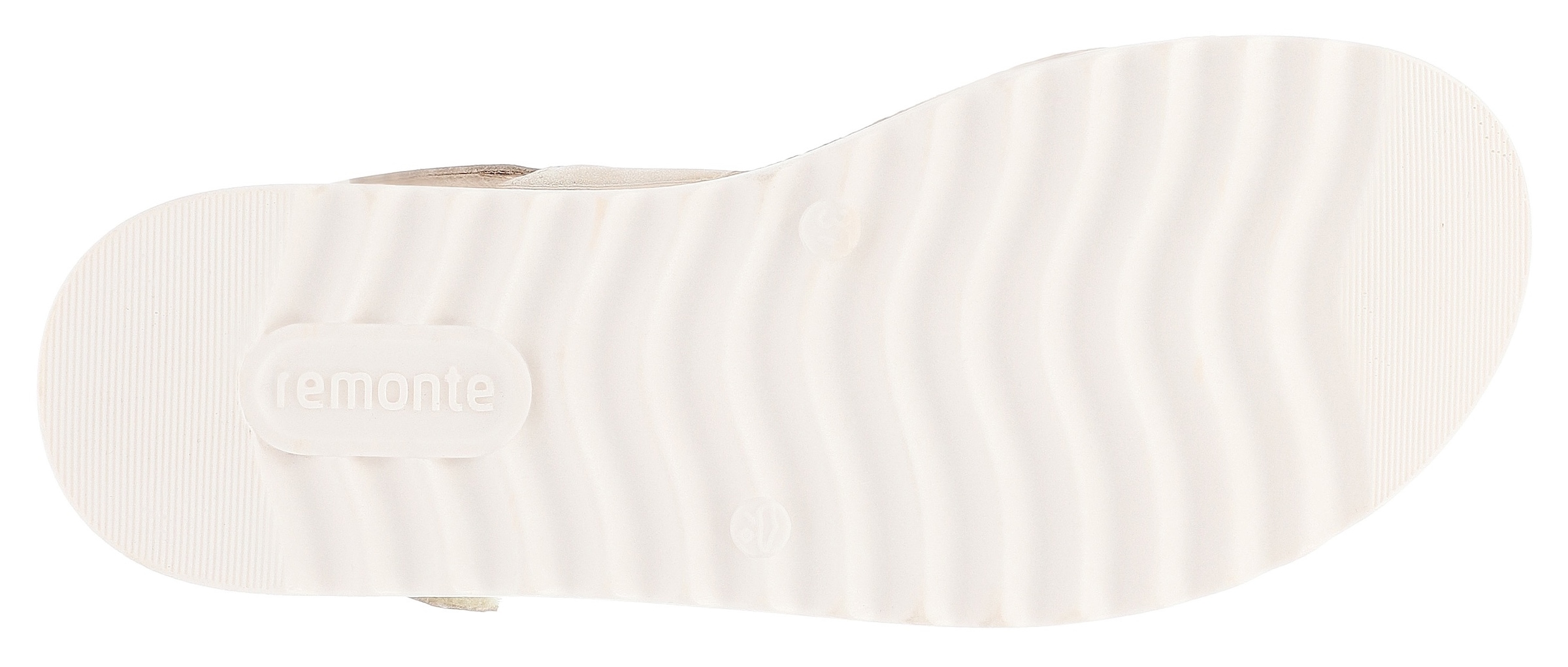 Remonte Keilsandalette »ELLE-Collection«, Sommerschuh, Sandale, Keilabsatz, mit Flechtbandage im Metalliclook