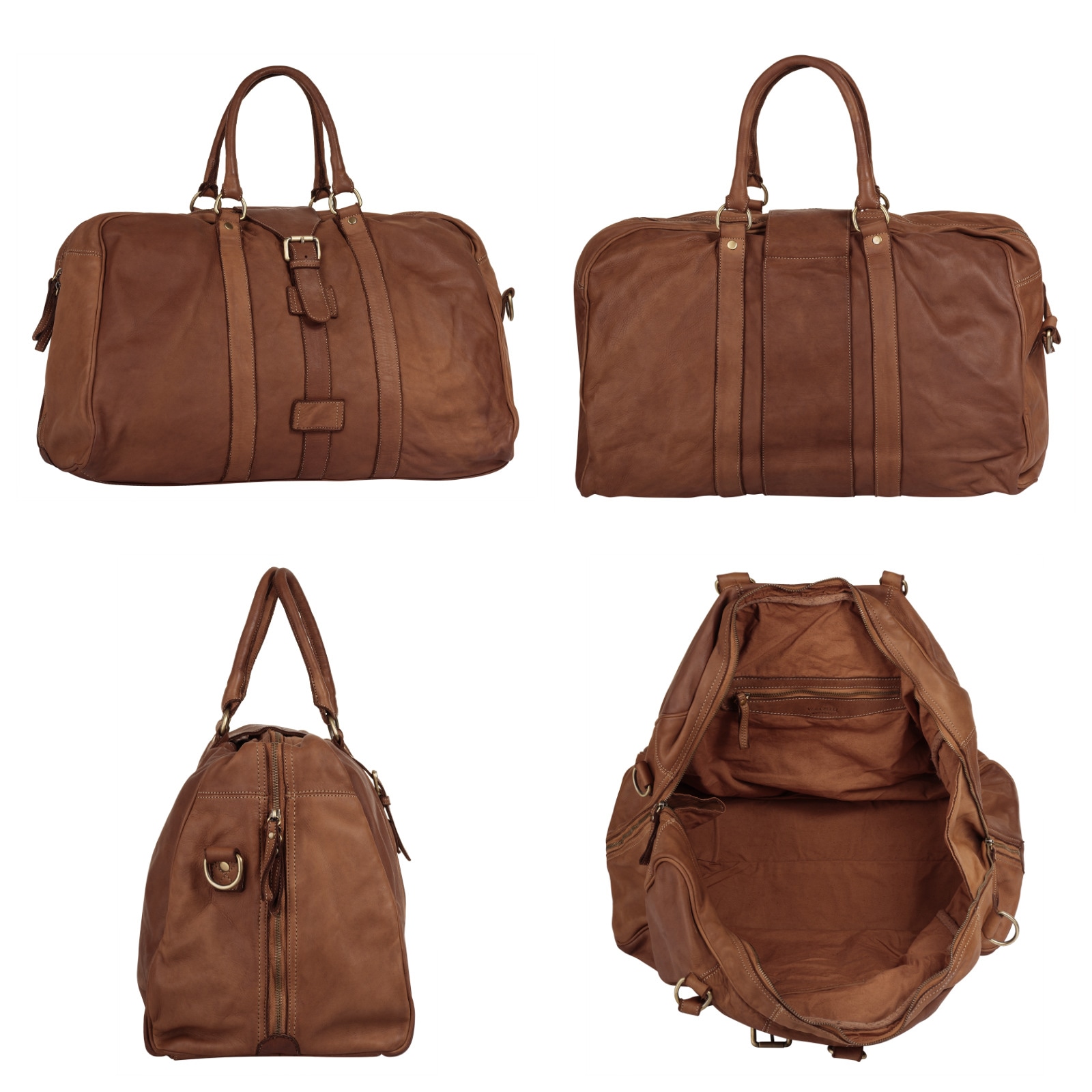 forty° Reisetasche, echt Leder, Made in Italy