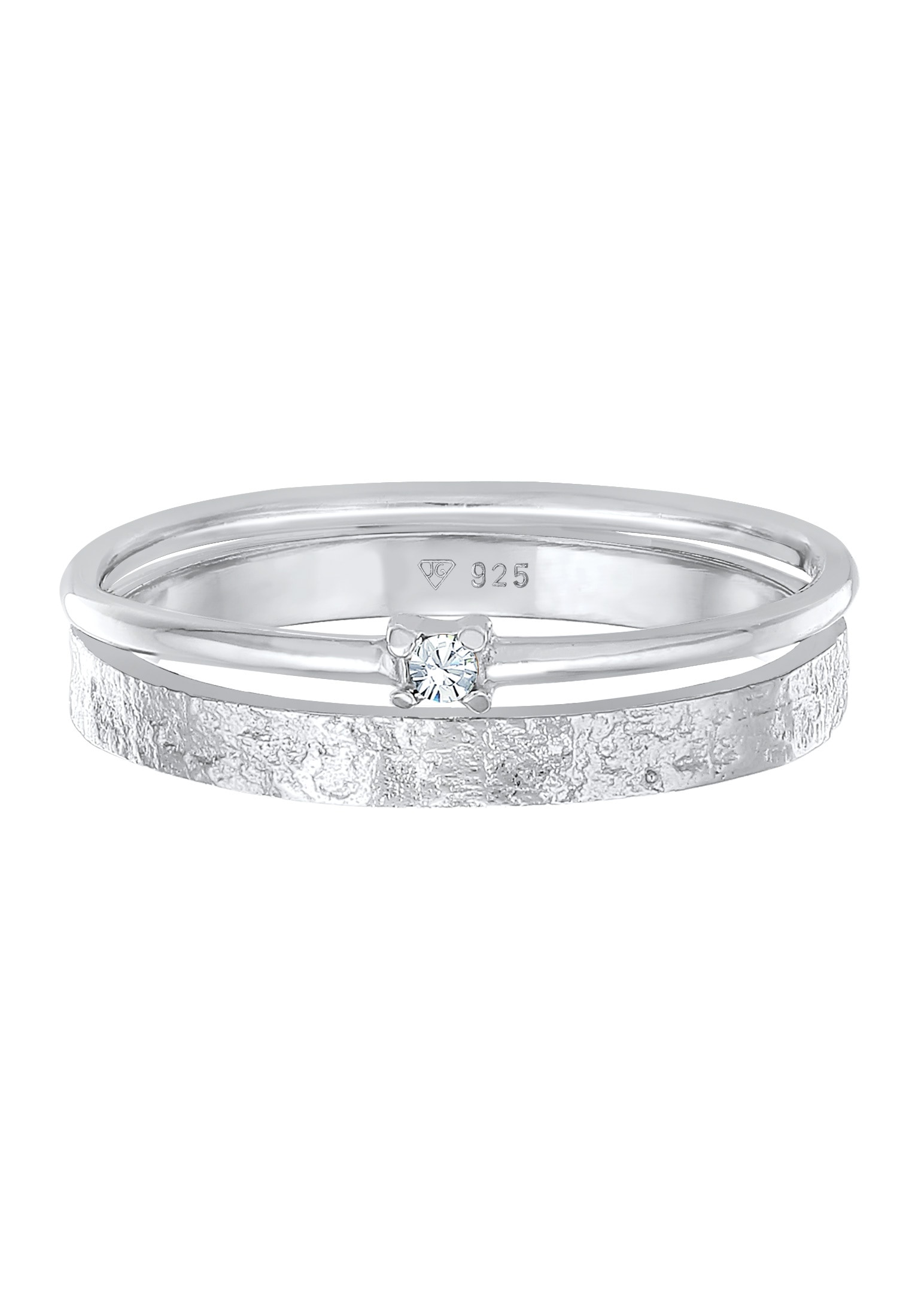 Elli Ring-Set »Ring Stapelring Kristall Solitär Bandring Set 925 Silber«