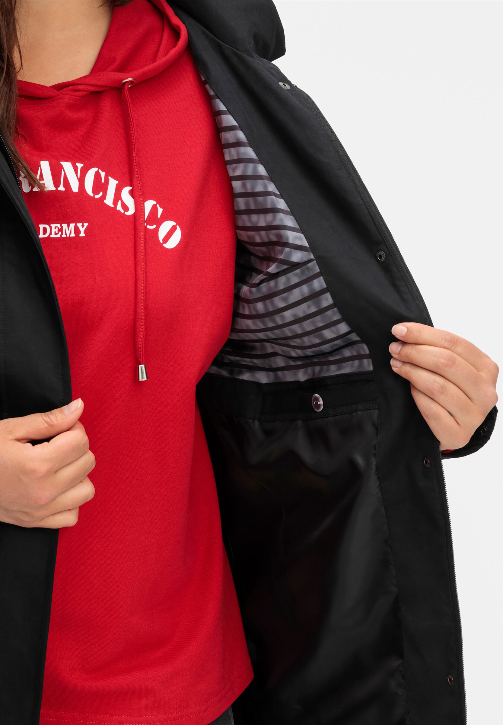 Sheego Parka »Outdoorjacke Parka in wasserabweisender Qualität« Abnehmbare Kapuze