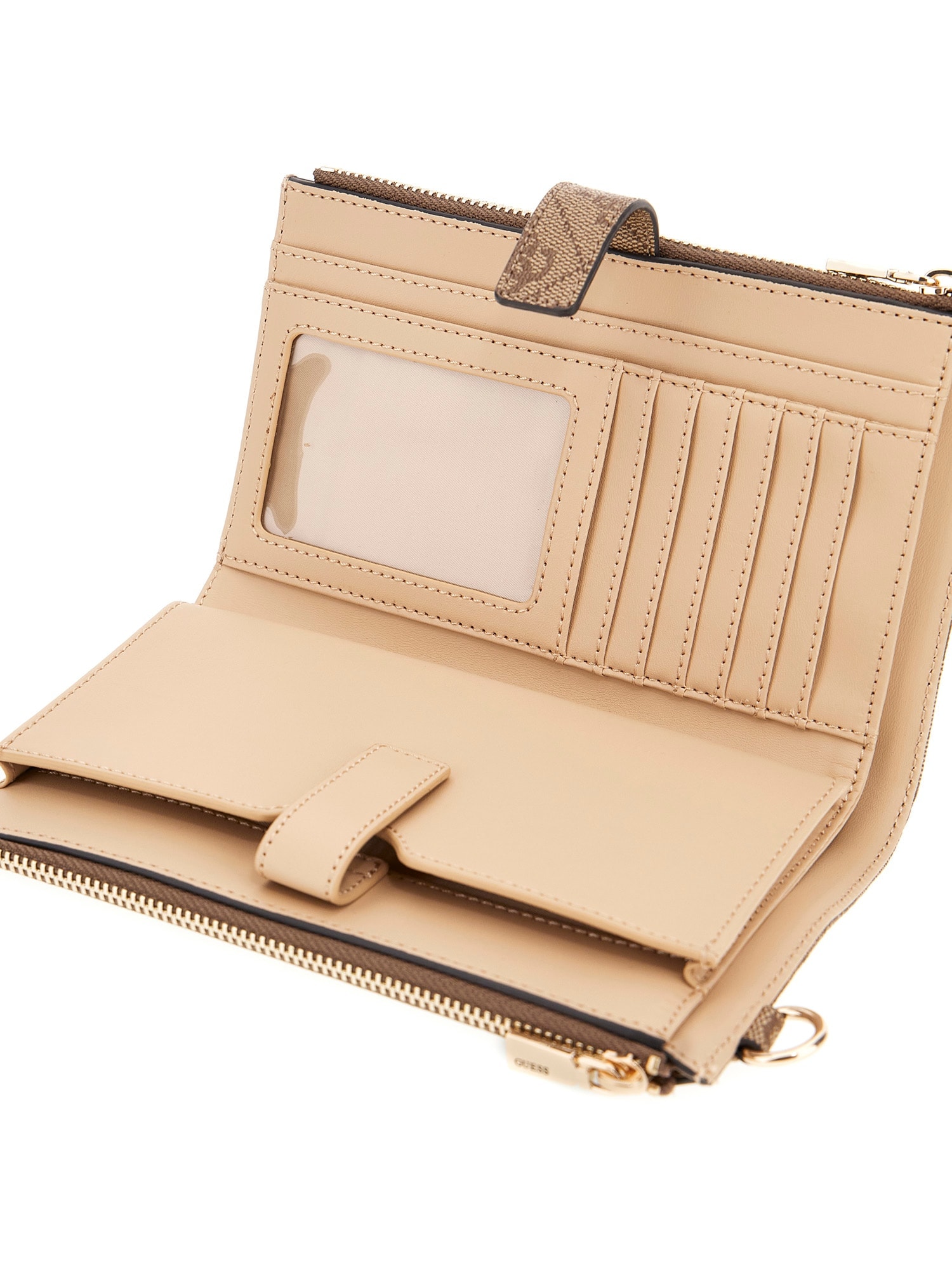 Guess Geldbörse »LAUREL II SLG DBL ZIP ORGNZR« Damen Geldbeutel, Portemonnaie mit zwei Zipperfächern