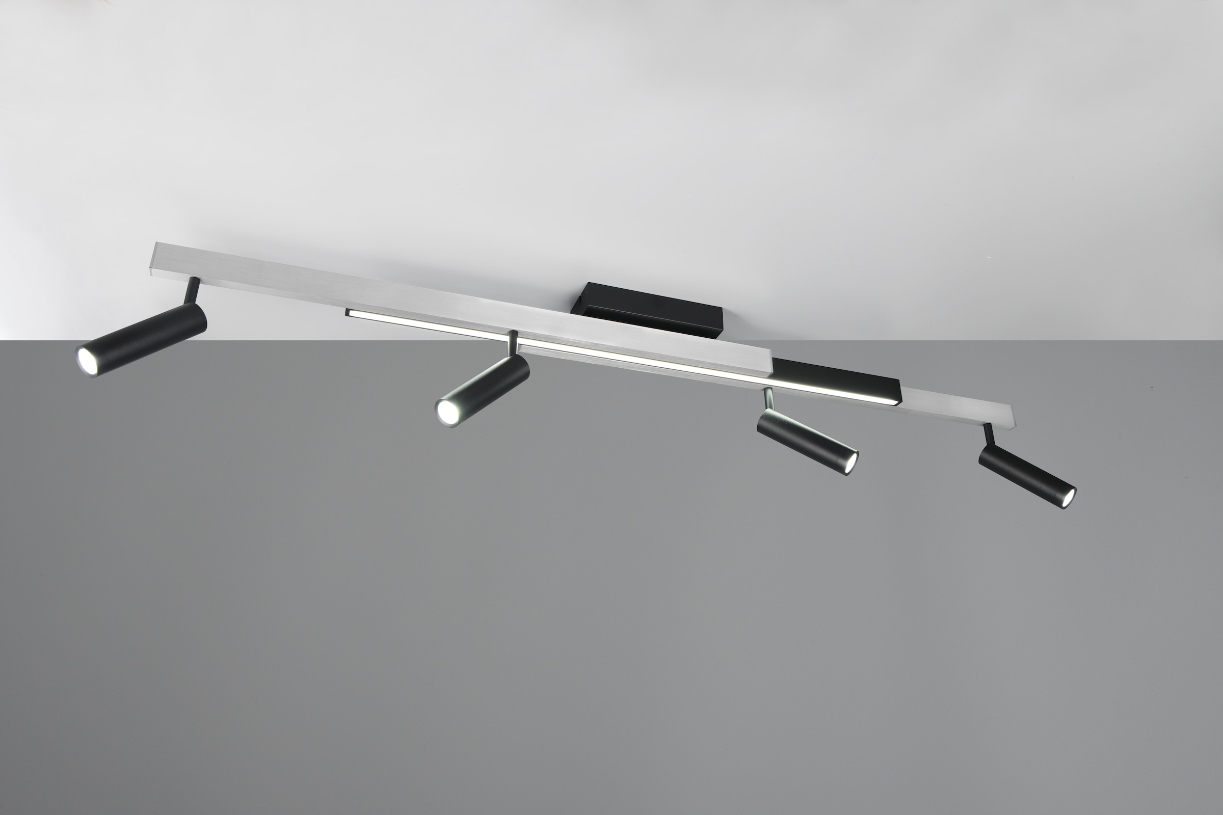 TRIO Leuchten LED Deckenleuchte »ZENO ausziehbare LED Deckenlampe mit 4 verstellbaren Spots dimmbar CCT« LED-Board 1 Stk. warmweiß - kaltweiß getrennt schaltbare Spots, Lichtfarbe einstellbar inkl Fernbedienung