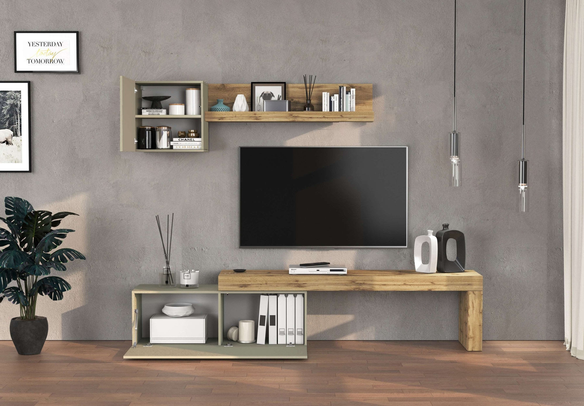 OTTO home TV-Wand »Chronos TV-Set, Wohnwand – Elemente frei platzierbar, Made in Italy« Set, 3-er set, 3 Stk. tlg.