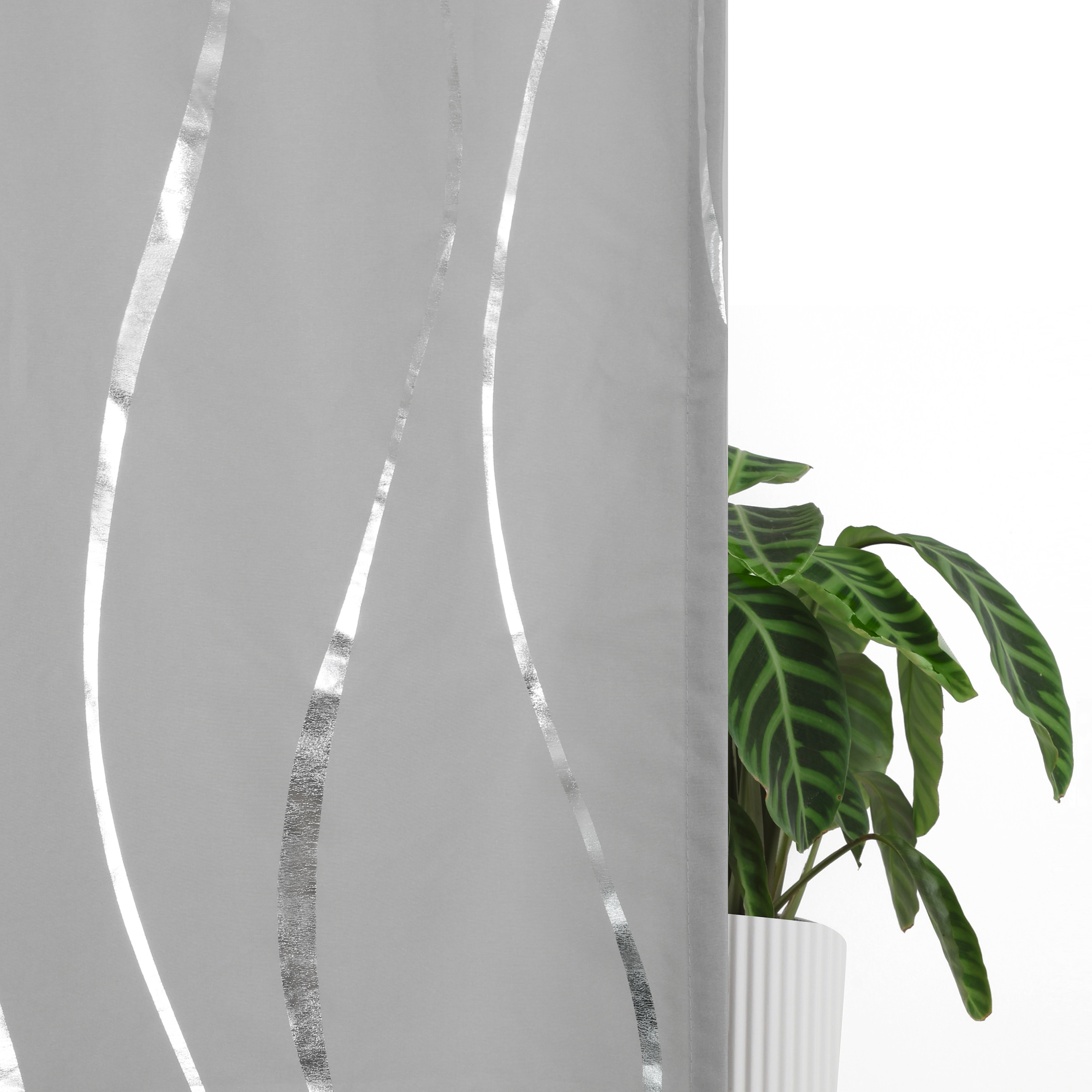 OTTO home Gardine »Quinnton« Kräuselband 2 Stk. tlg. Blickdicht, 2er‑Set. Metallic‑Akzenten, Kräuselband