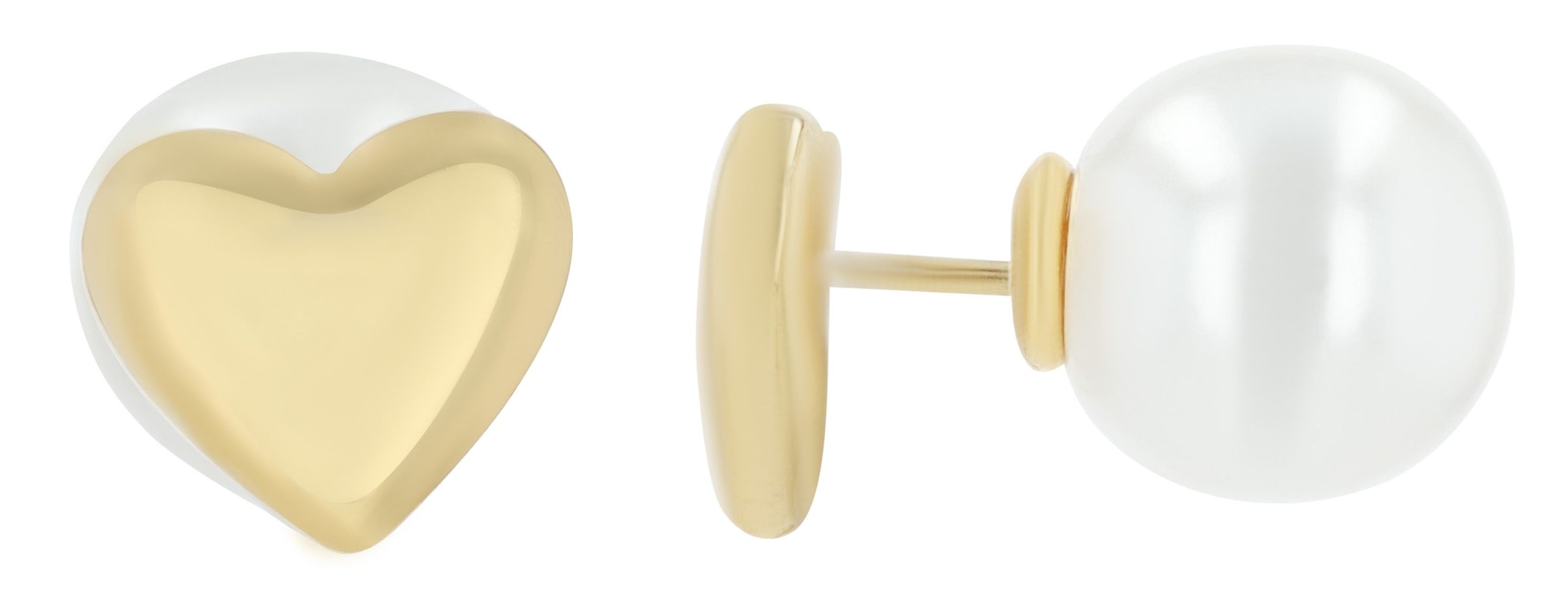 Adelia´s Paar Ohrstecker »Damen Ohrringe ¿ Ohrstecker Herz aus Edelstahl mit Perle«