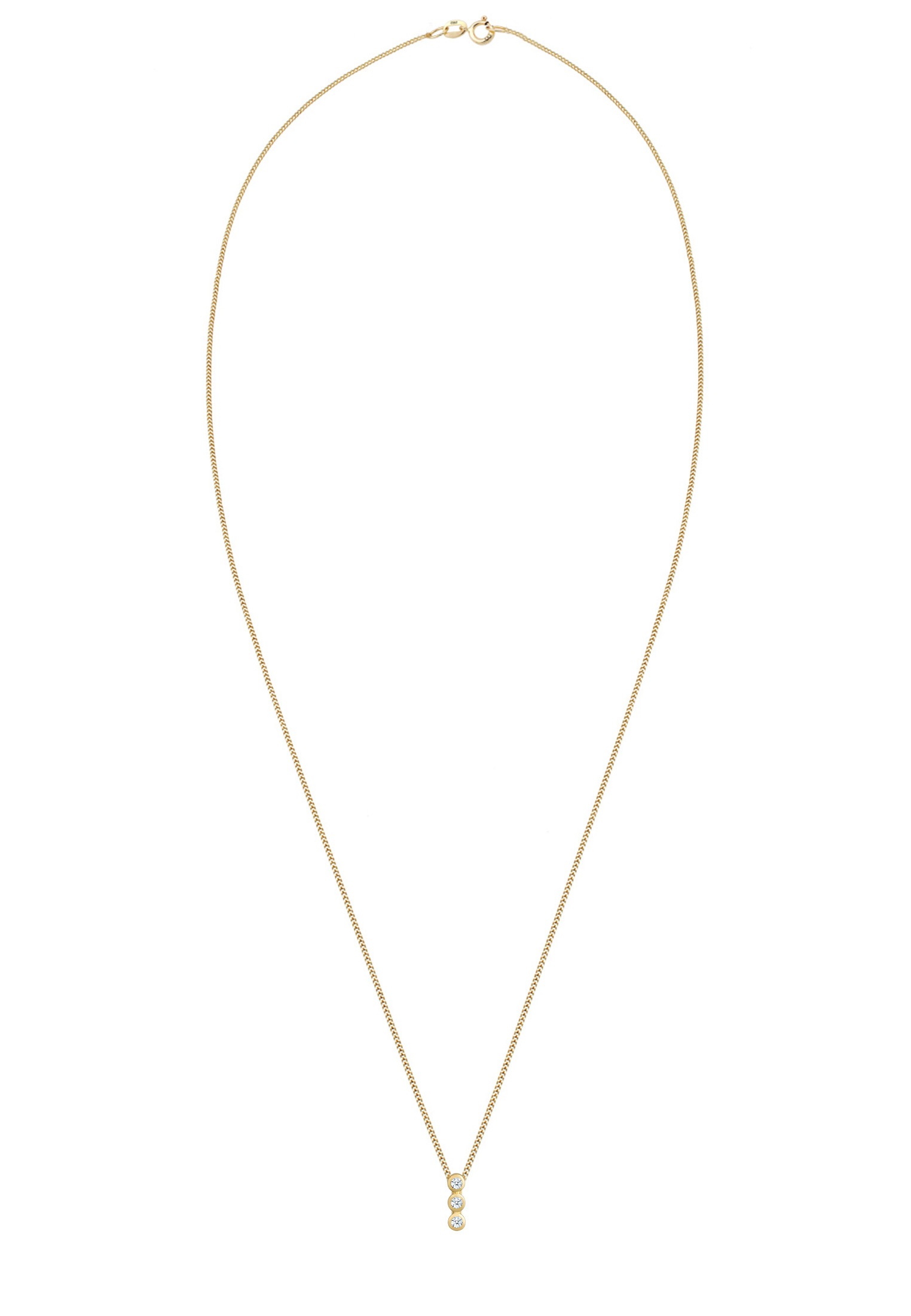 Elli DIAMONDS Silberkette »Halskette Diamant Trio Brillantschliff (0.045 ct) 585 Gelbgold«