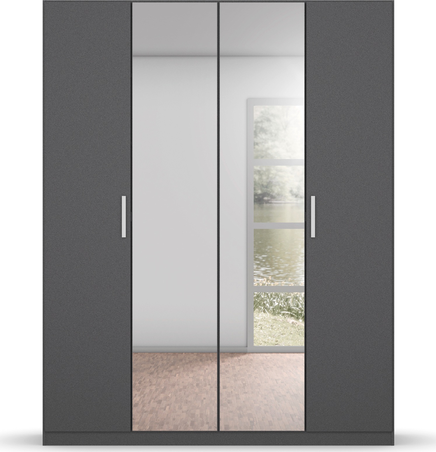 rauch Drehtürenschrank »Kleiderschrank Schrank Garderobe Ankleide KOLUNA mit Dekor-Front«, (Breiten 181/226/271/315 cm Höhen 210/229 cm), mit Spiegel, inkl. 2 Innenschubladen sowie extra Böden